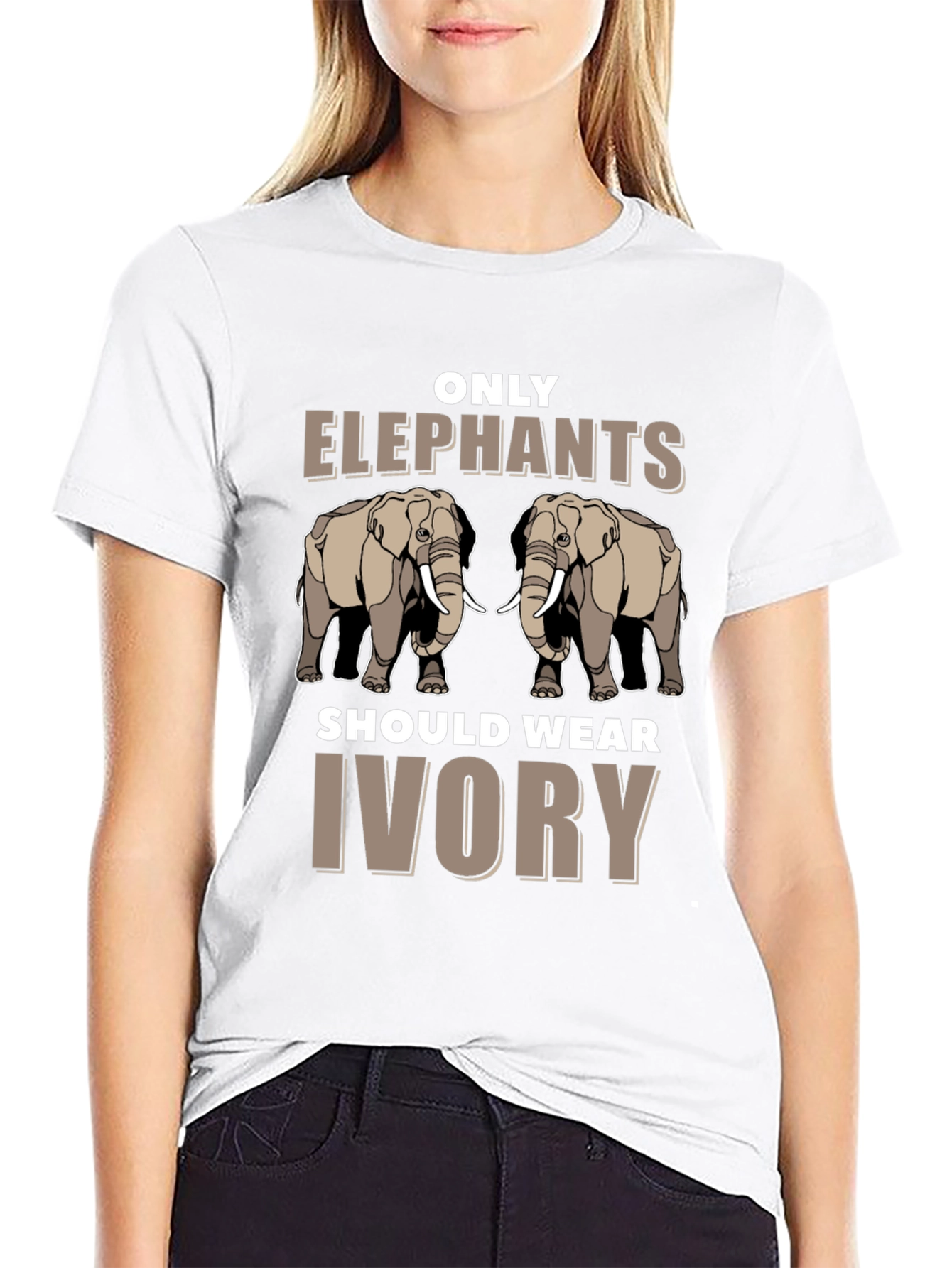 Elephant Ivory Awareness Graphic T-Shirt