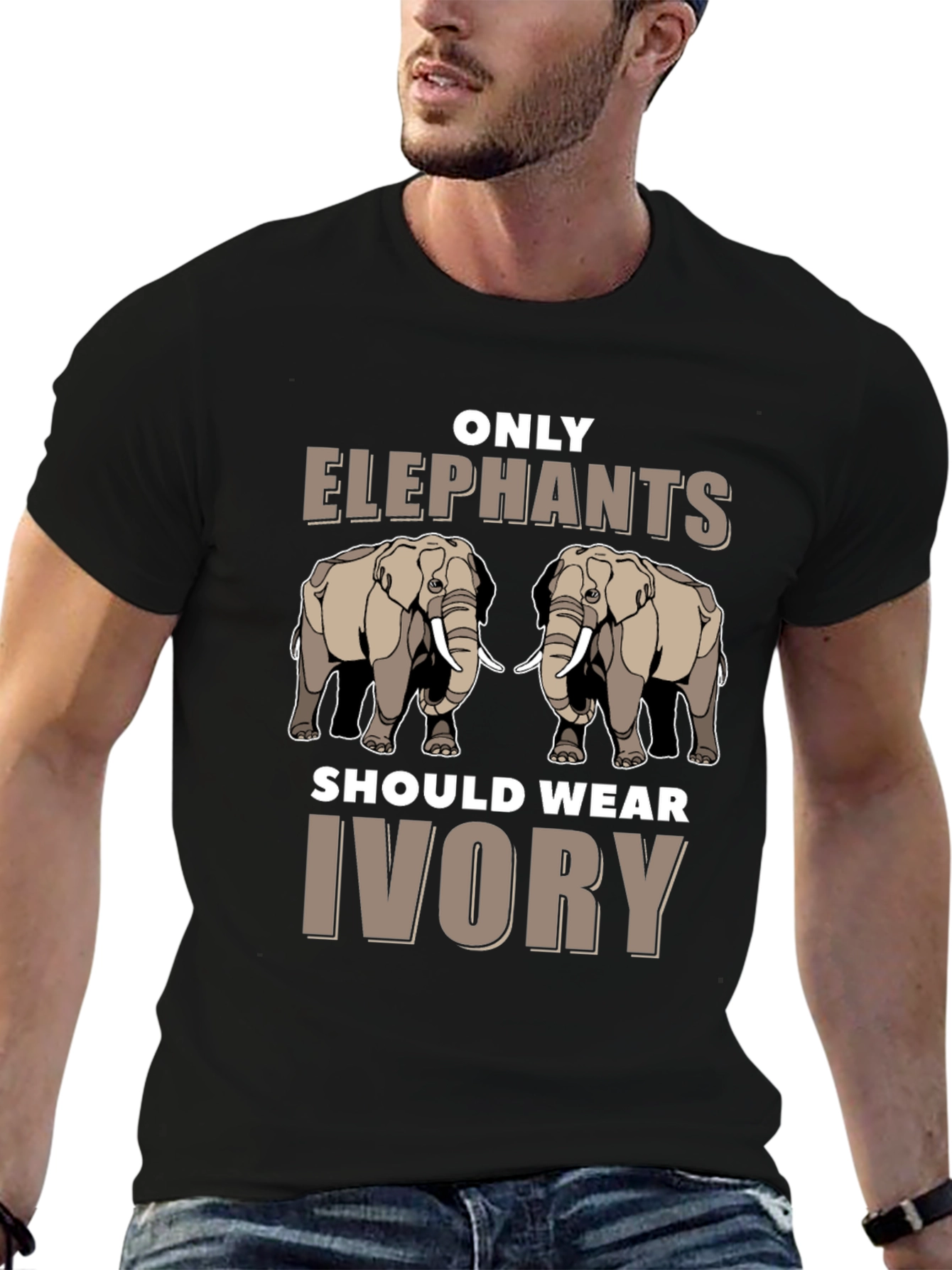 Elephant Ivory Awareness Graphic T-Shirt