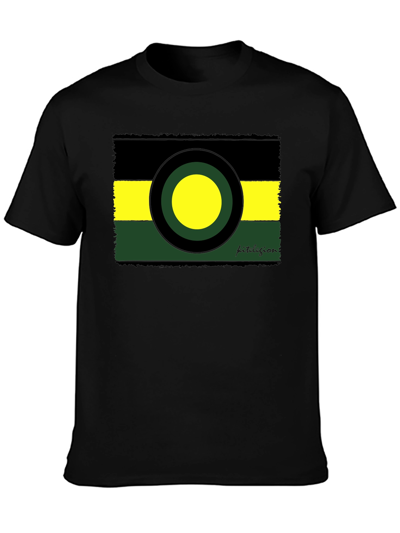 Abstract Geometric Graphic Tee - Black