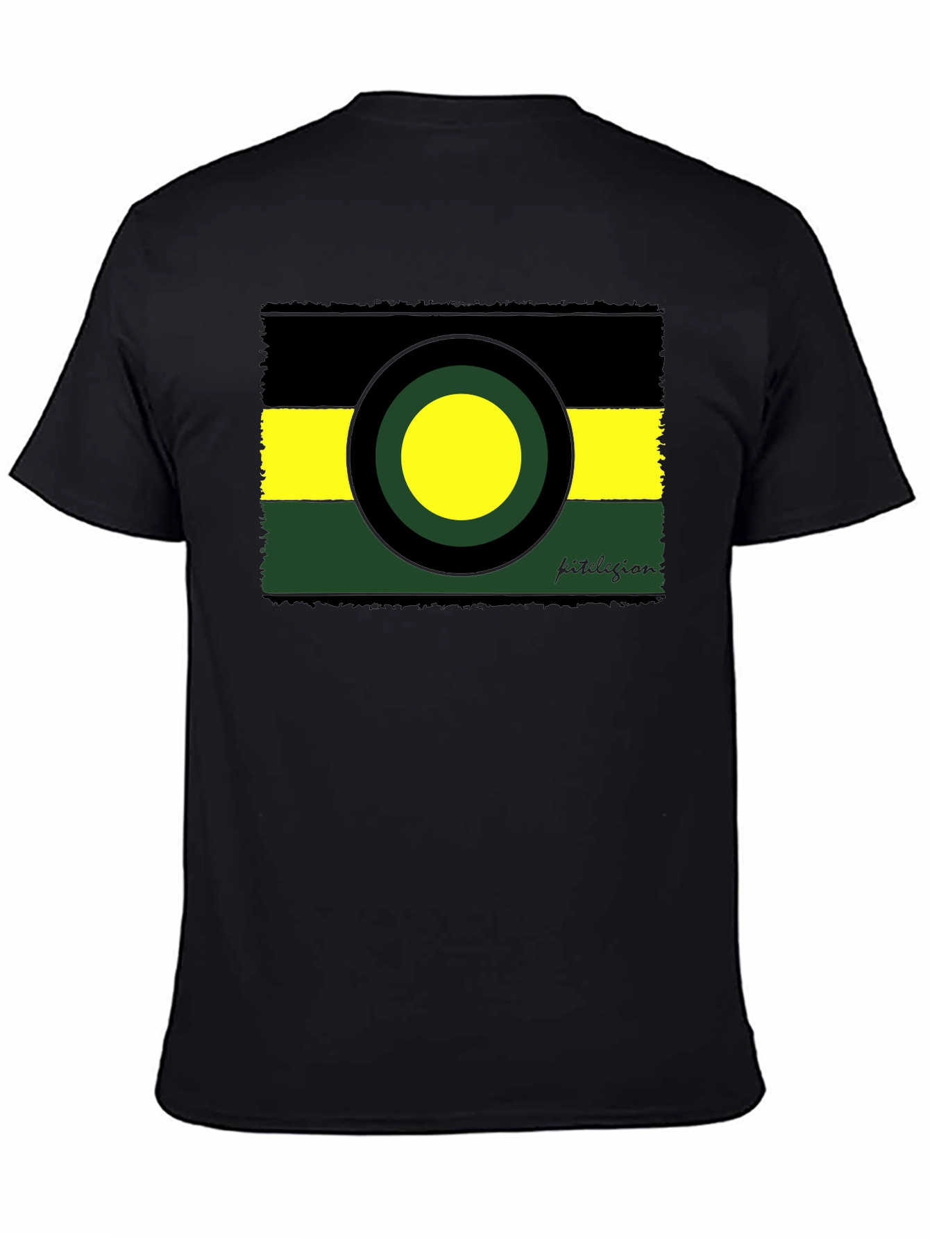 Abstract Geometric Graphic Tee - Black