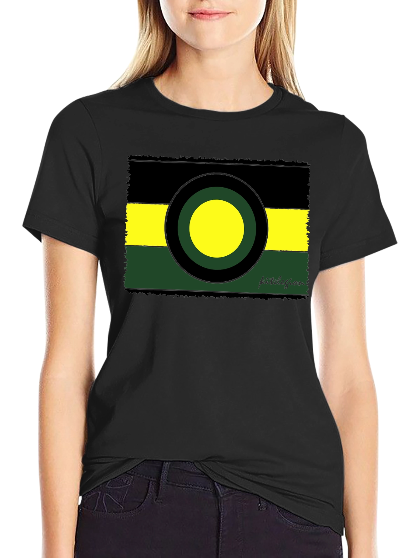 Abstract Geometric Graphic Tee - Black