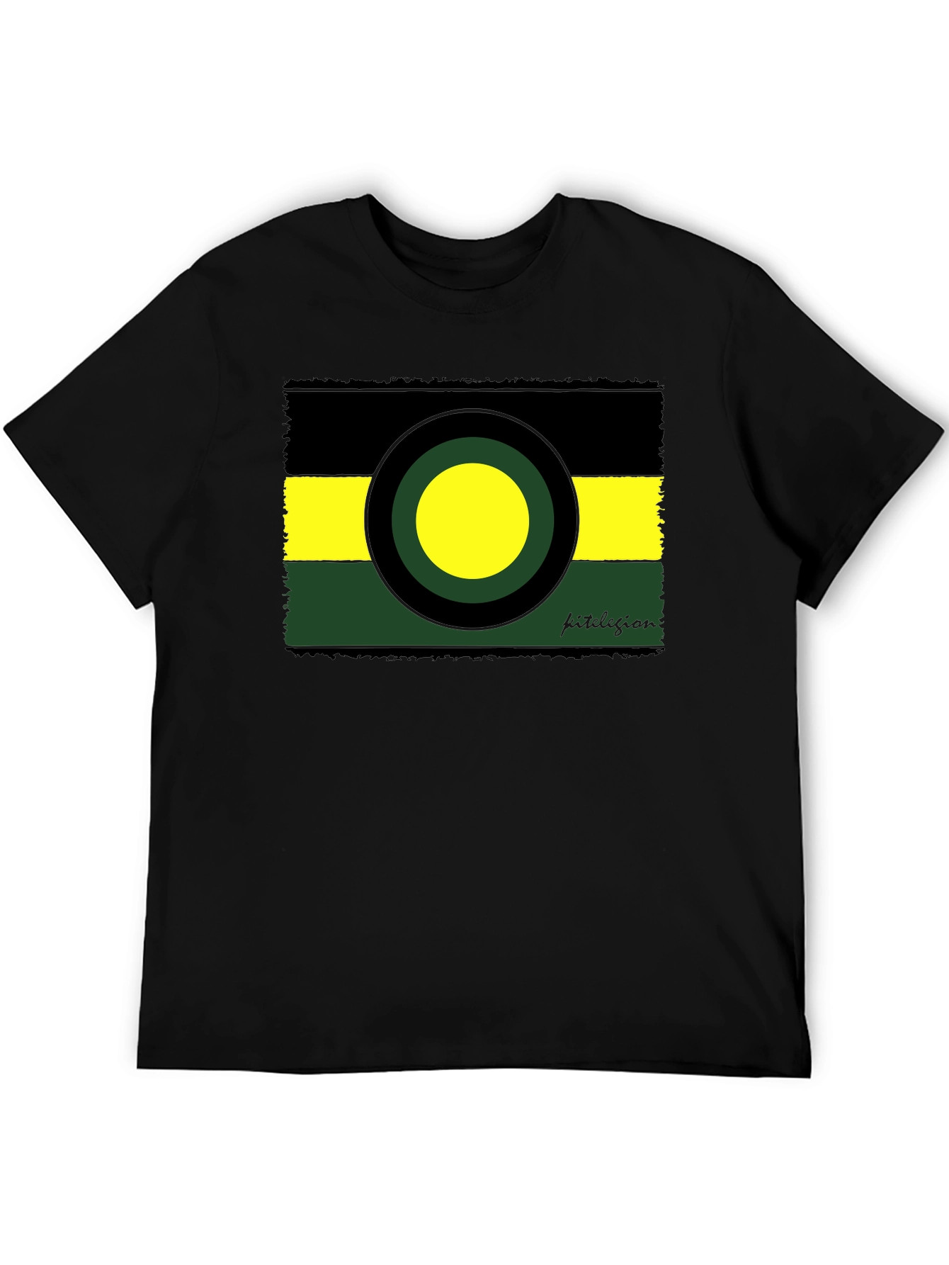 Abstract Geometric Graphic Tee - Black