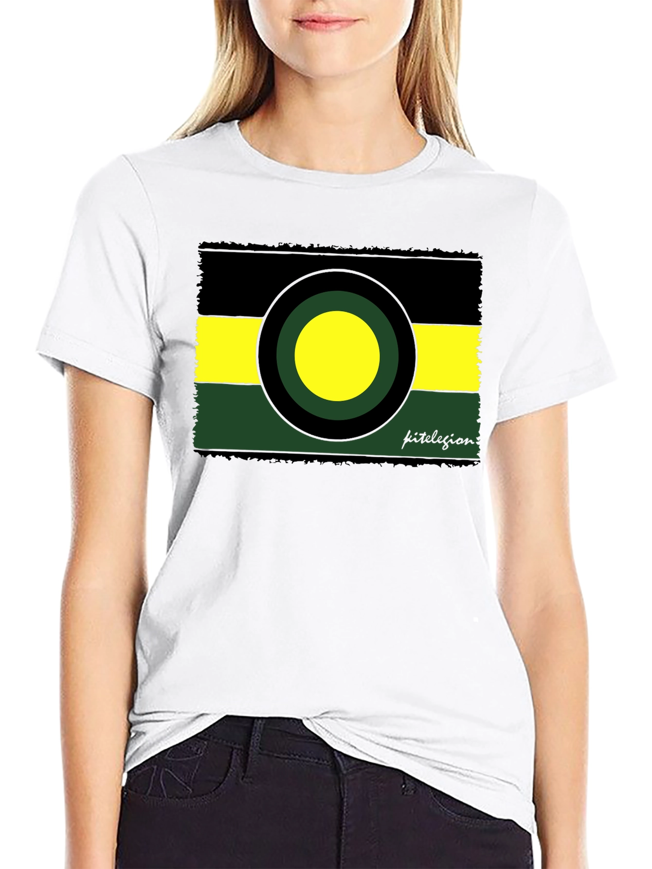 Abstract Geometric Graphic Tee - Black