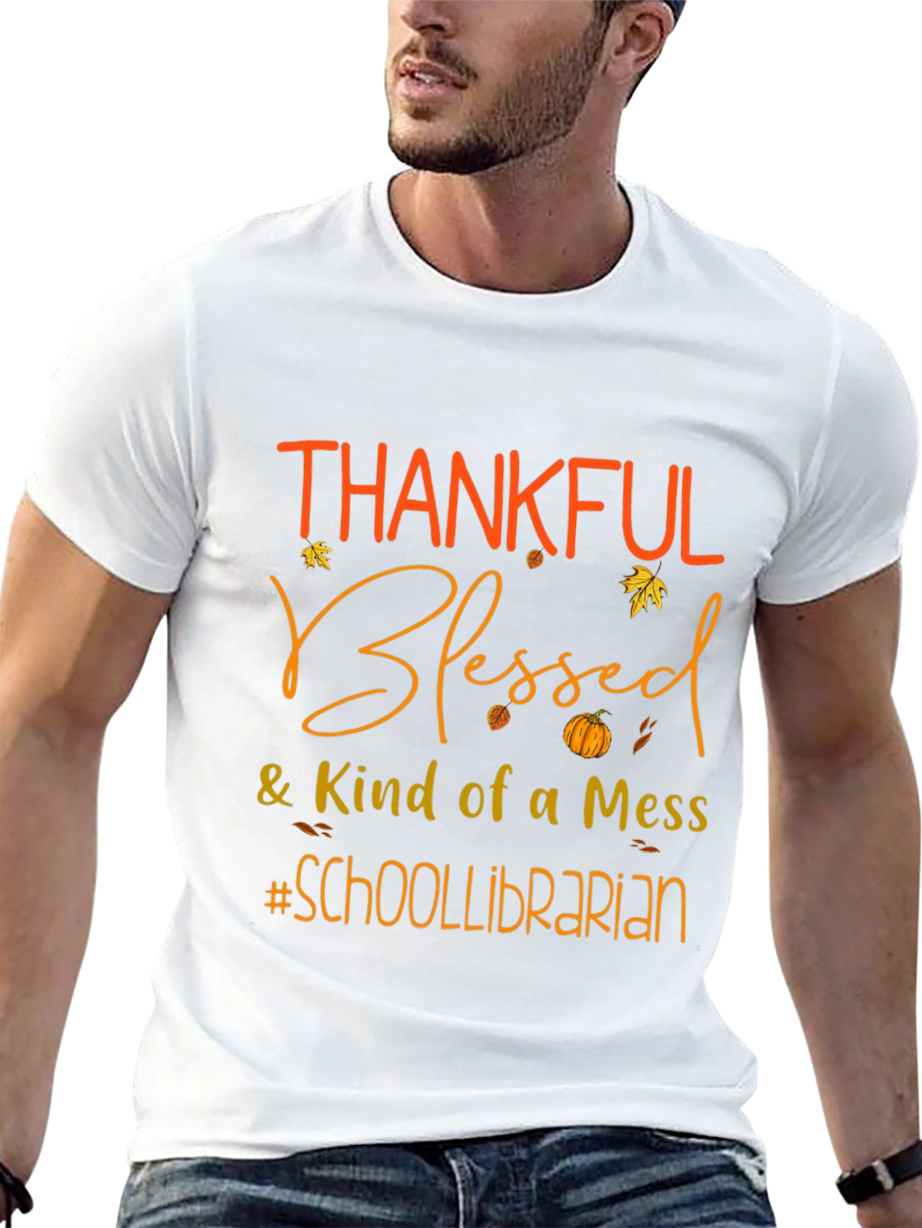 Thankful Blessed School Librarian Graphic Tee