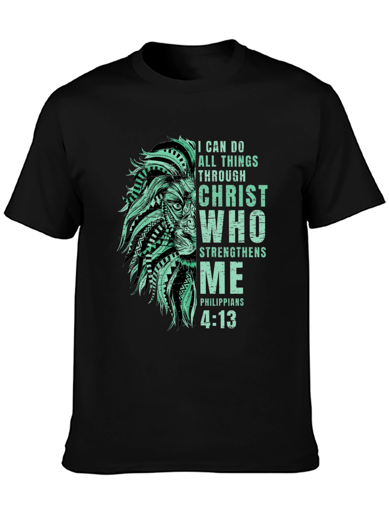 Lion & Scripture Graphic Print Tee