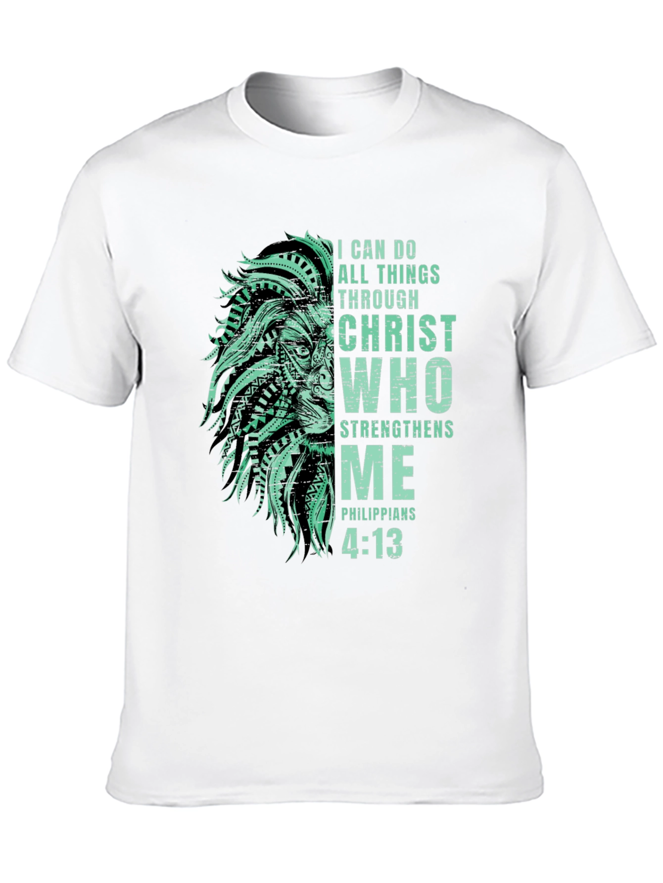 Lion & Scripture Graphic Print Tee