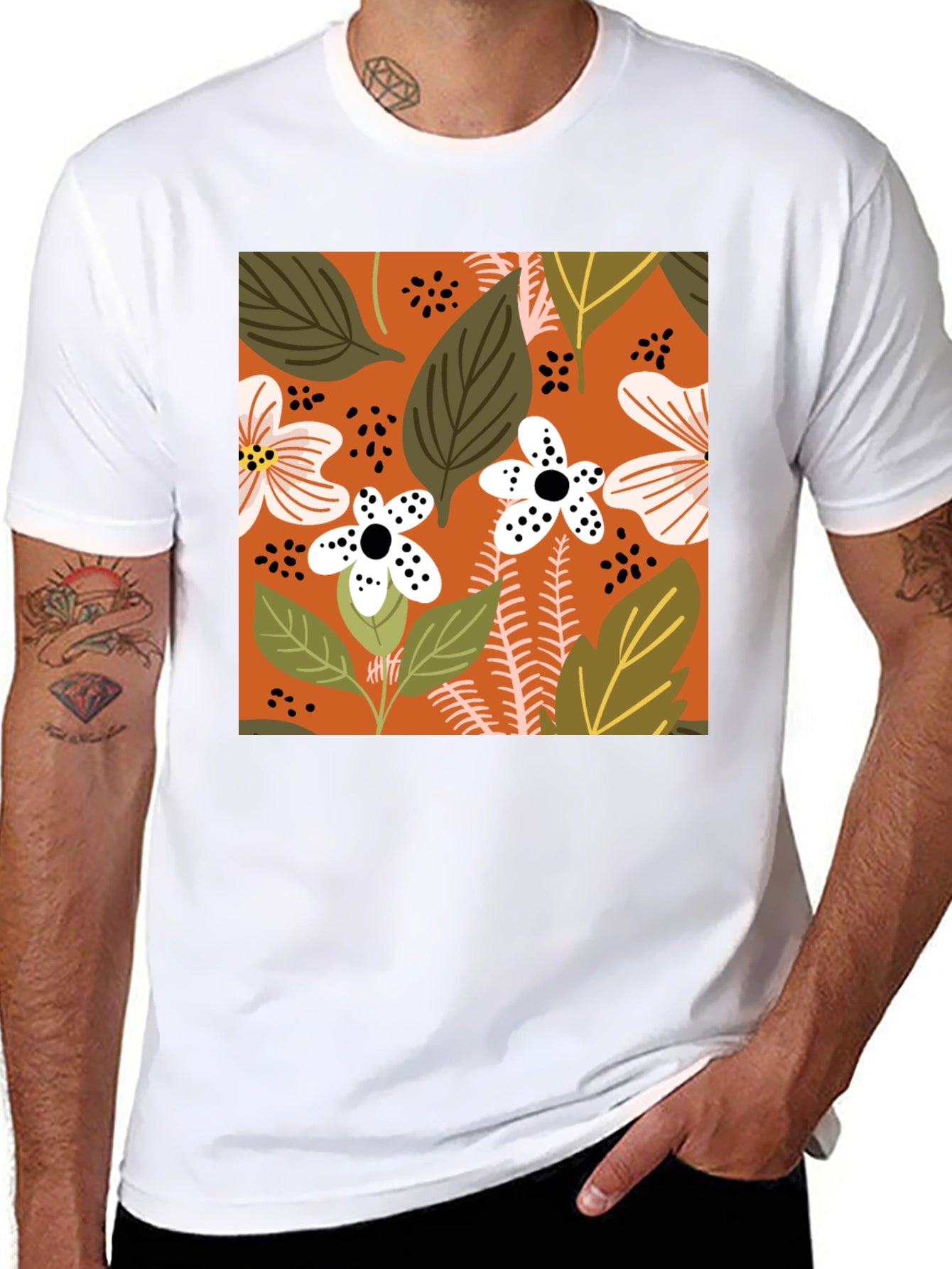 Floral Pattern Tee - Bold Botanical Style