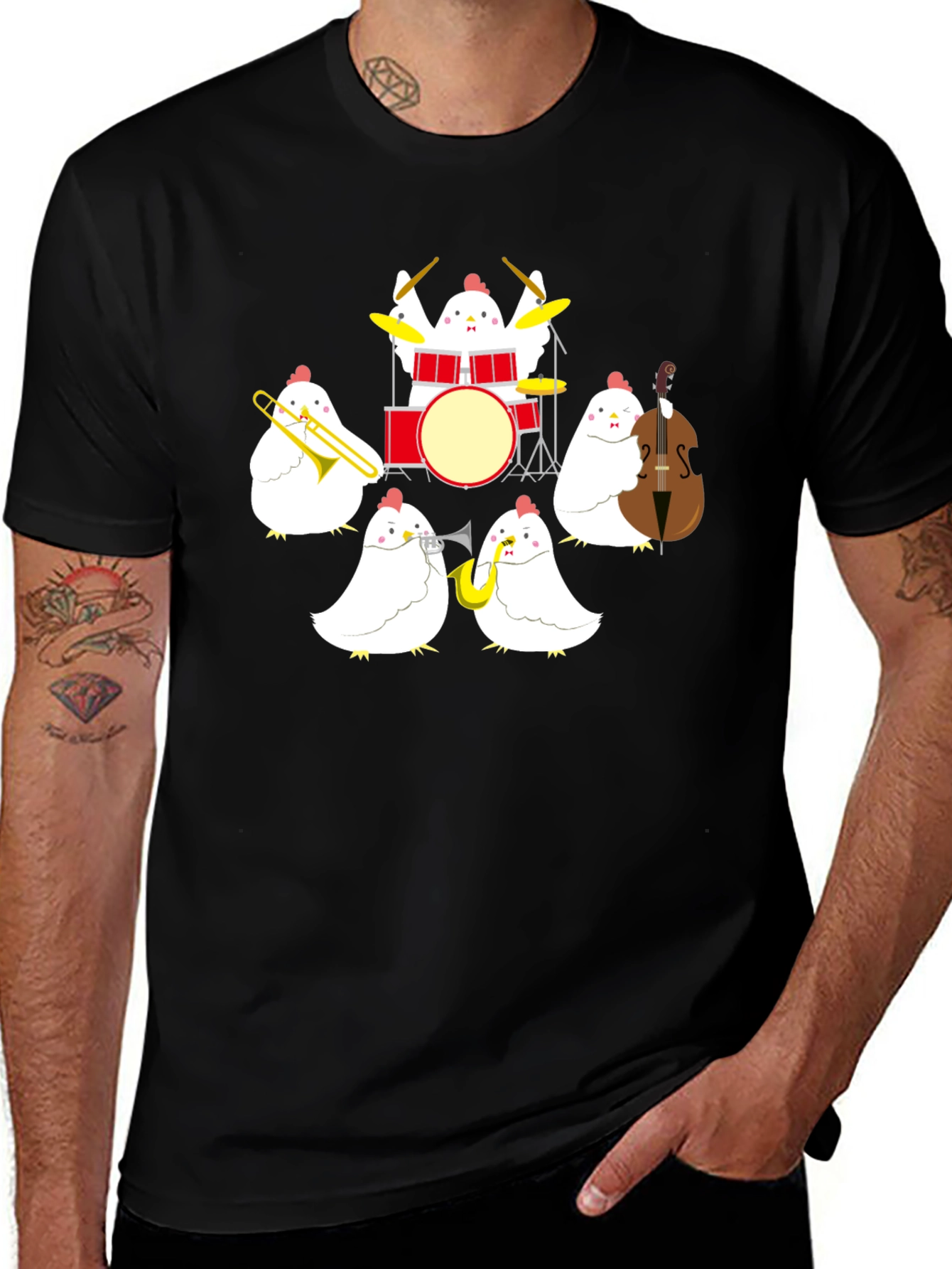 Chicken Band T-Shirt: Funny Music Tee
