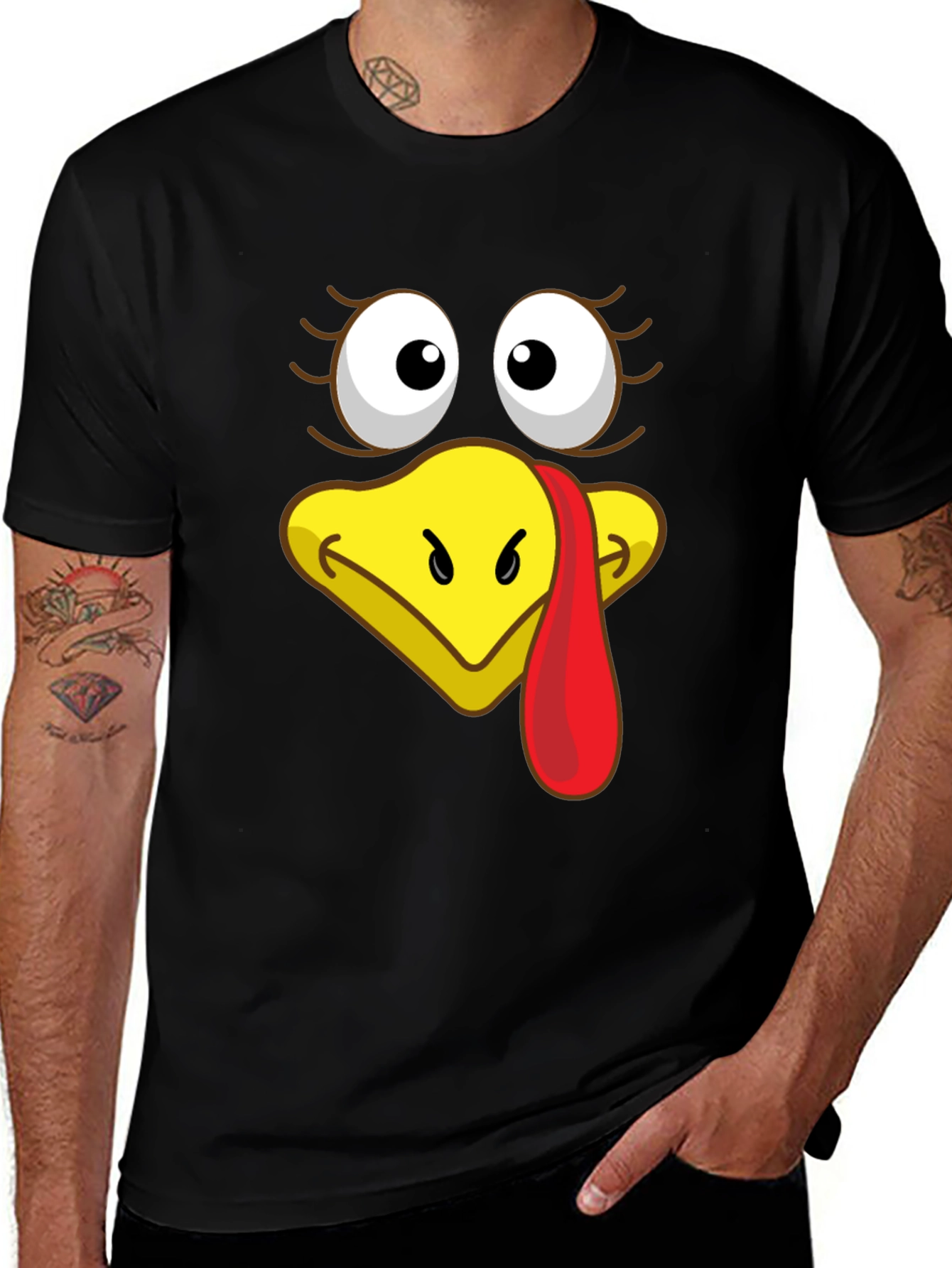 Funny Turkey Face T-Shirt - Thanksgiving Humor