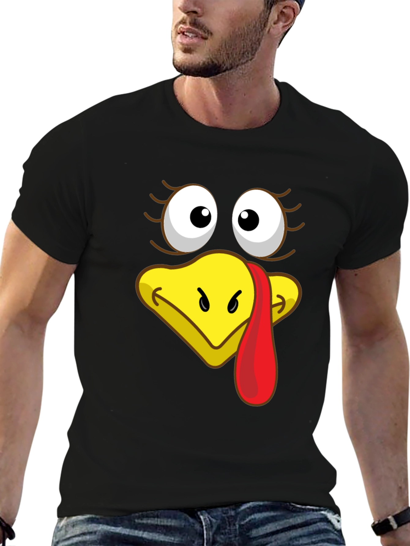Funny Turkey Face T-Shirt - Thanksgiving Humor