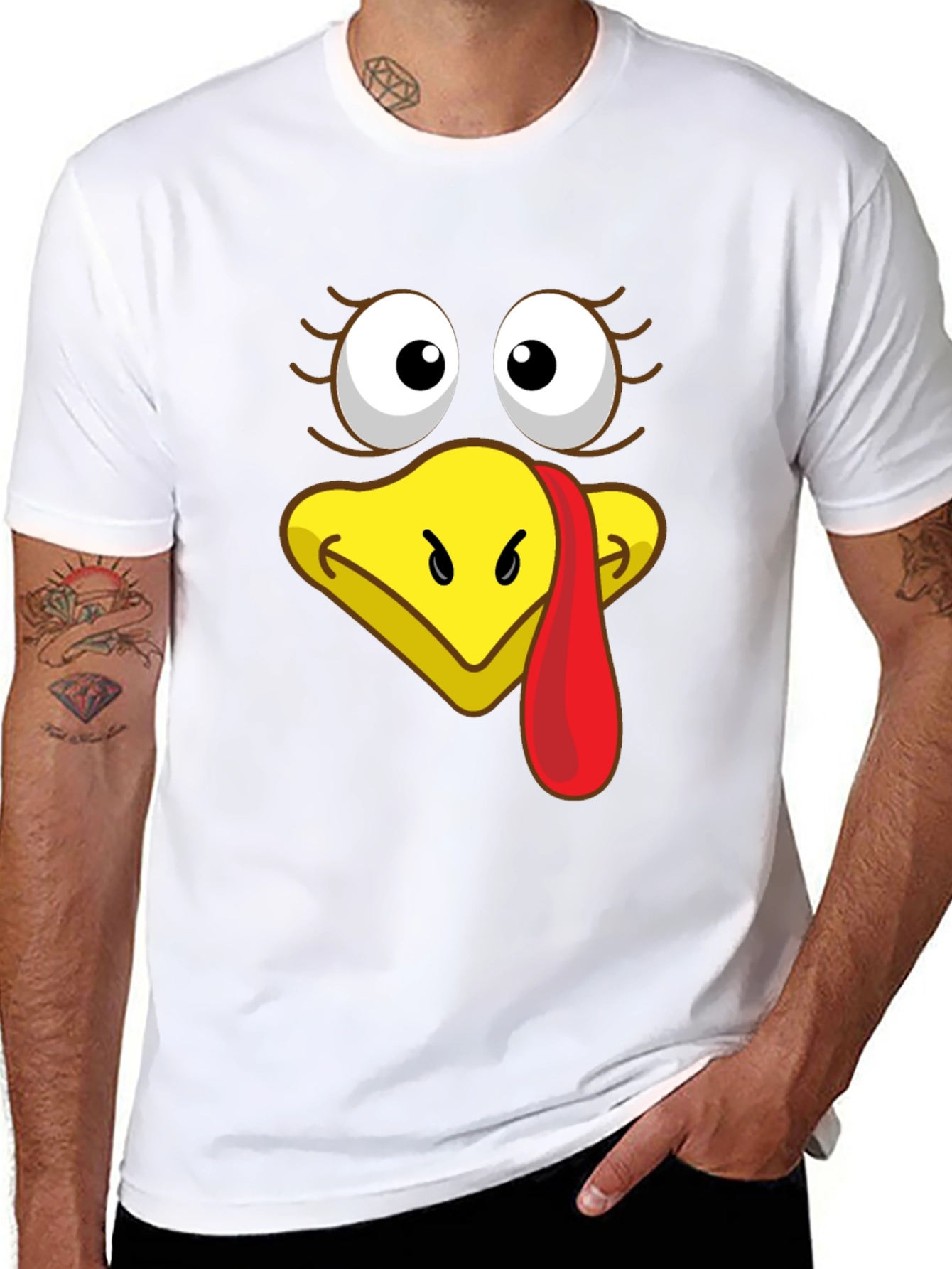Funny Turkey Face T-Shirt - Thanksgiving Humor