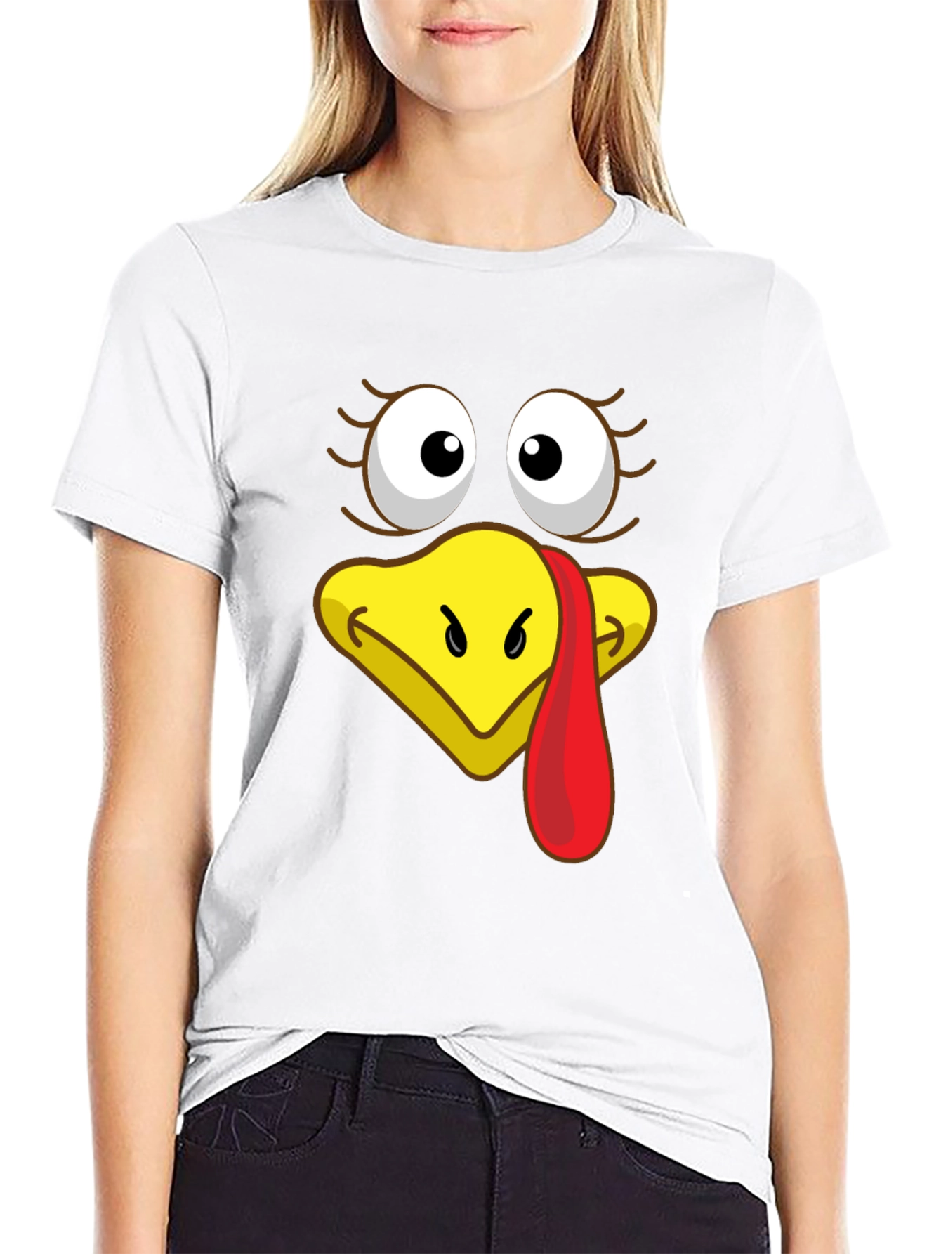 Funny Turkey Face T-Shirt - Thanksgiving Humor