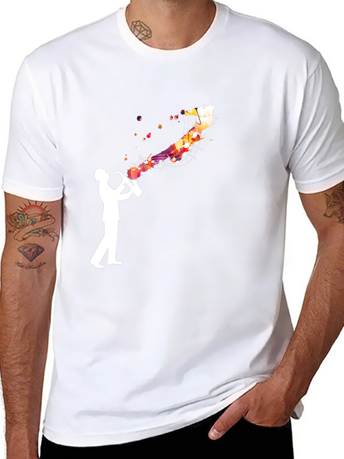 Jazz Musician Graphic Tee - Black