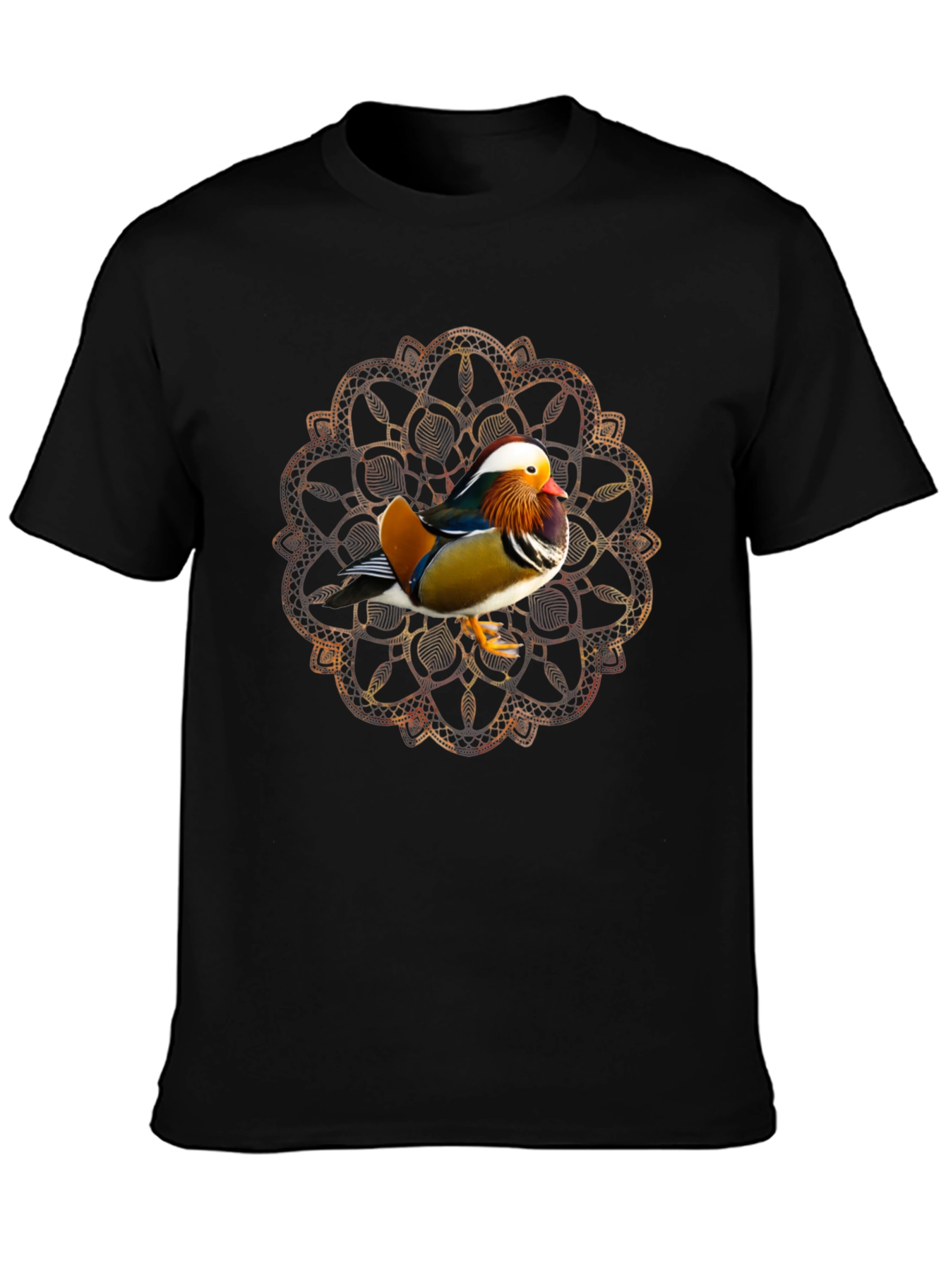 Mandarin Duck Mandala Graphic Tee - Stylish Mens T-Shirt