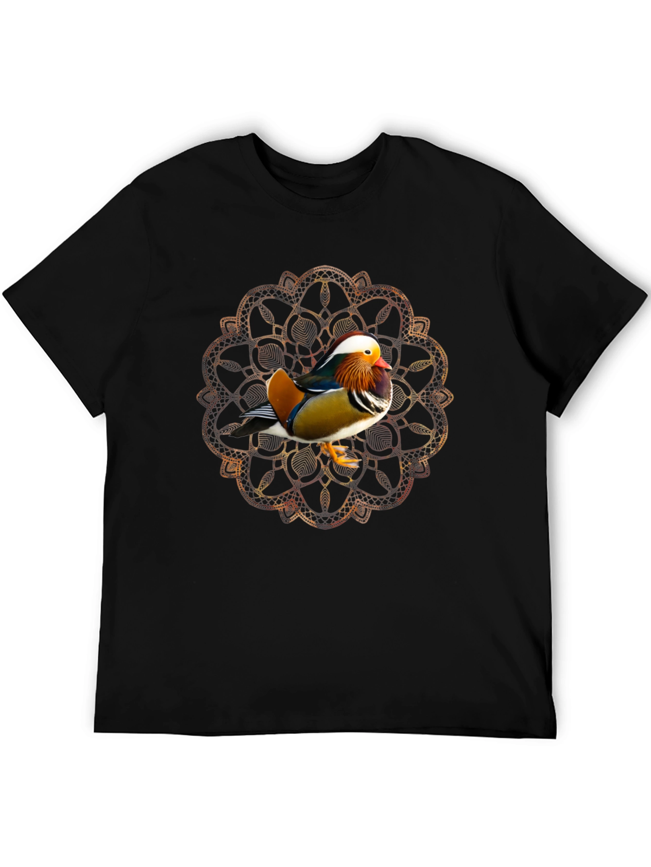 Mandarin Duck Mandala Graphic Tee - Stylish Mens T-Shirt