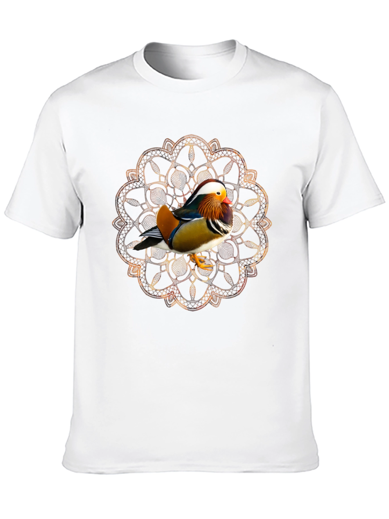 Mandarin Duck Mandala Graphic Tee - Stylish Mens T-Shirt