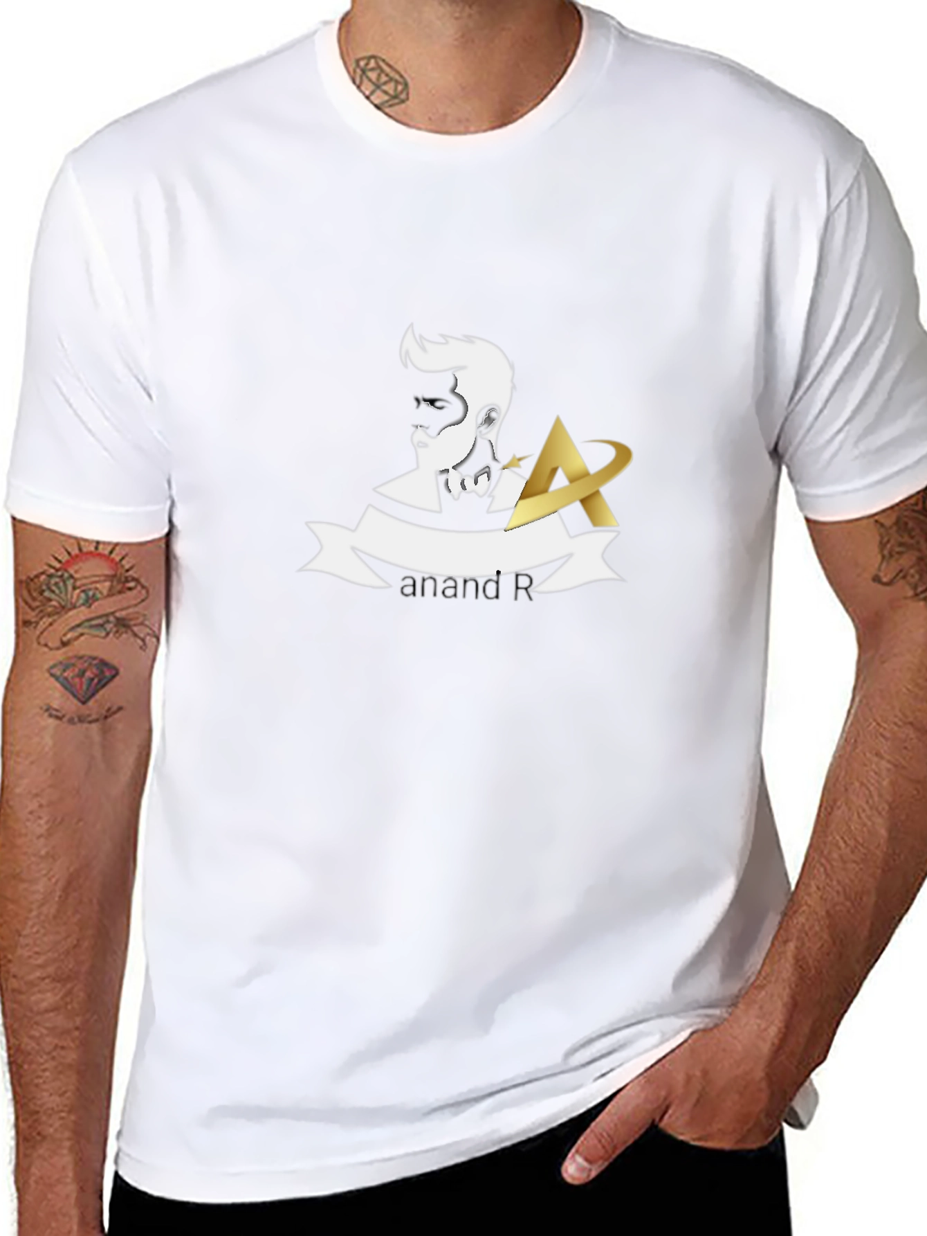Stylish Mens Black T-Shirt with Graphic Print