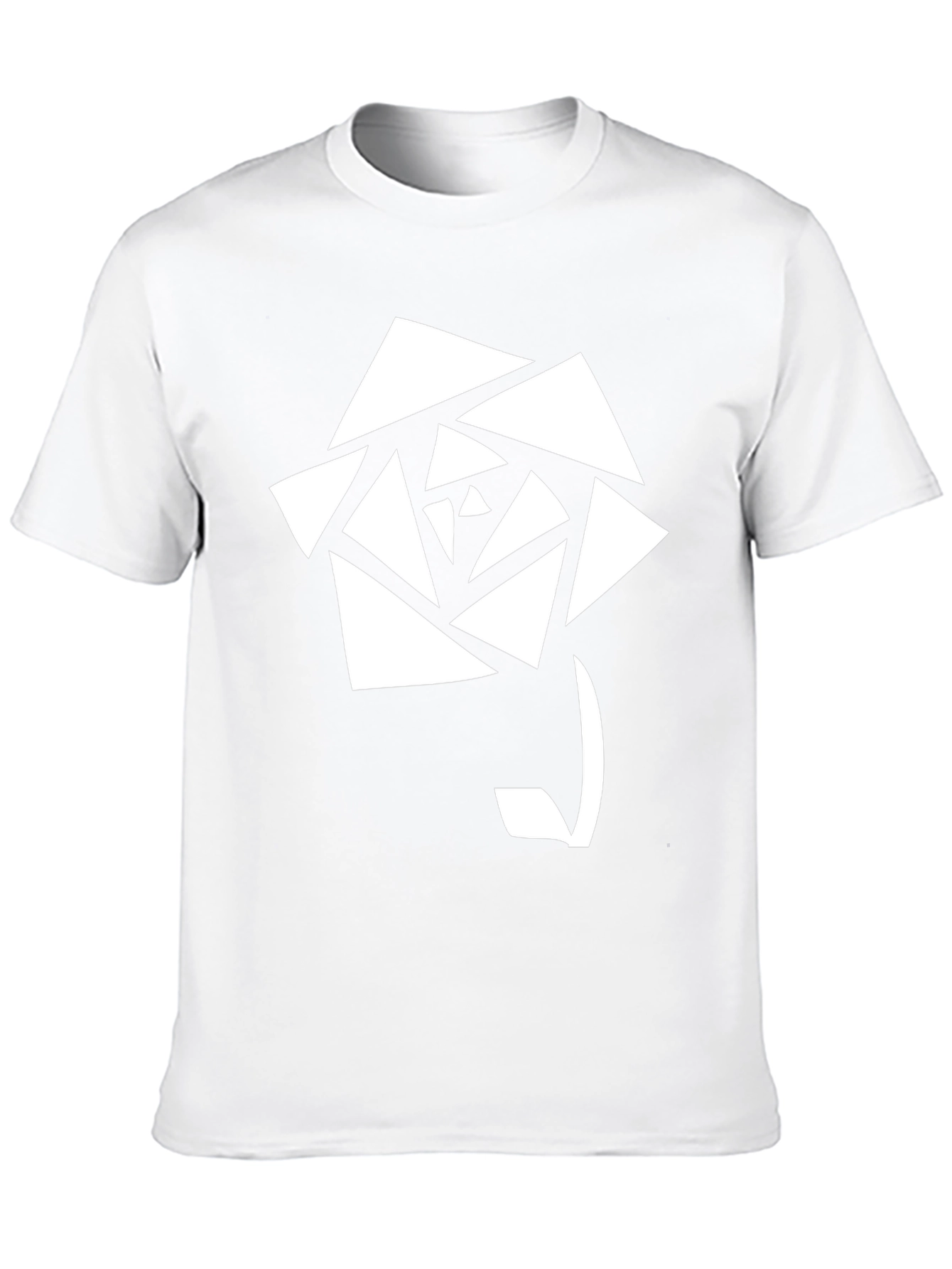 Geometric Rose Graphic T-Shirt - Stylish Black Tee