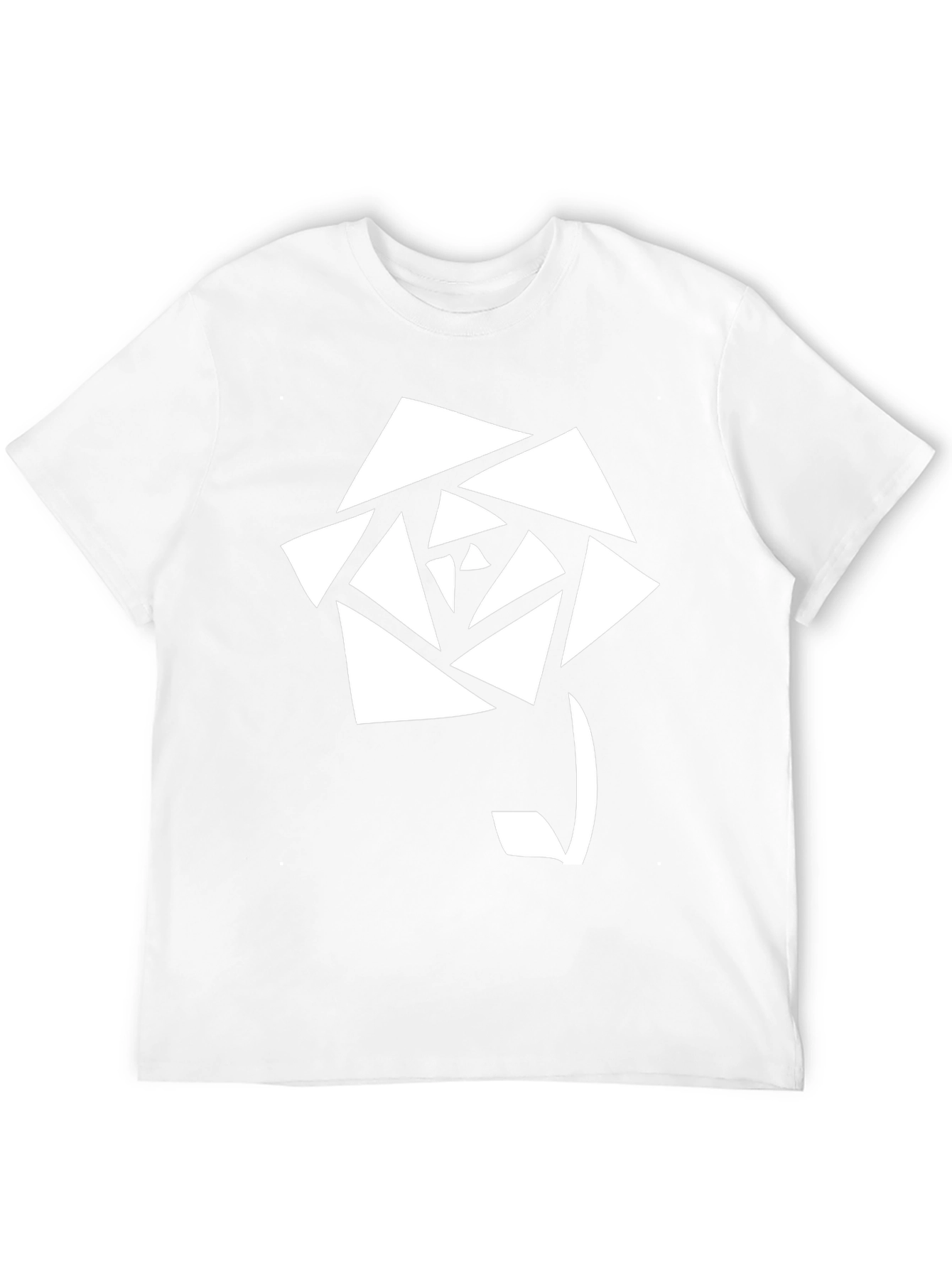 Geometric Rose Graphic T-Shirt - Stylish Black Tee