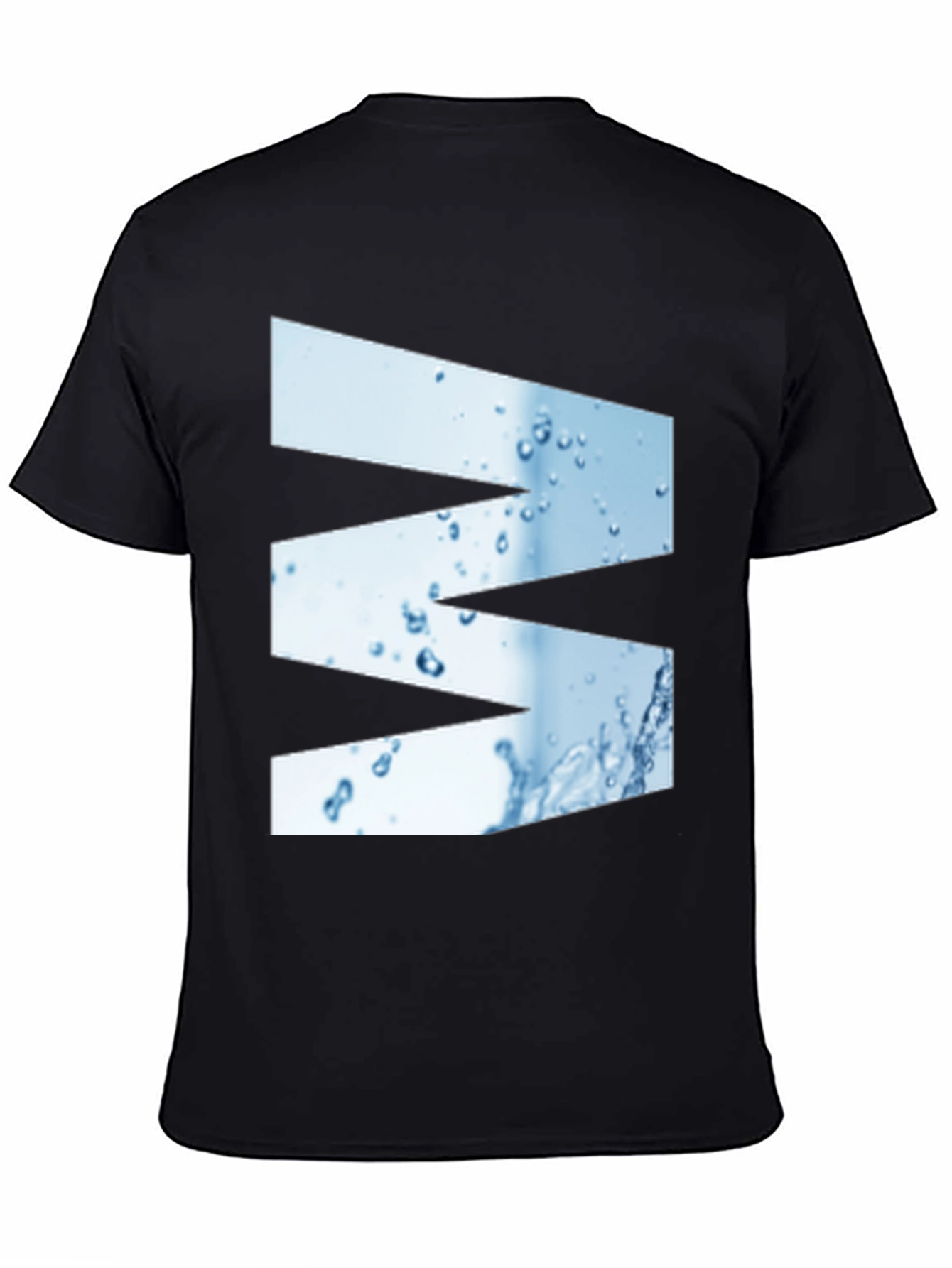 Abstract Water Graphic Tee - Modern Black T-Shirt