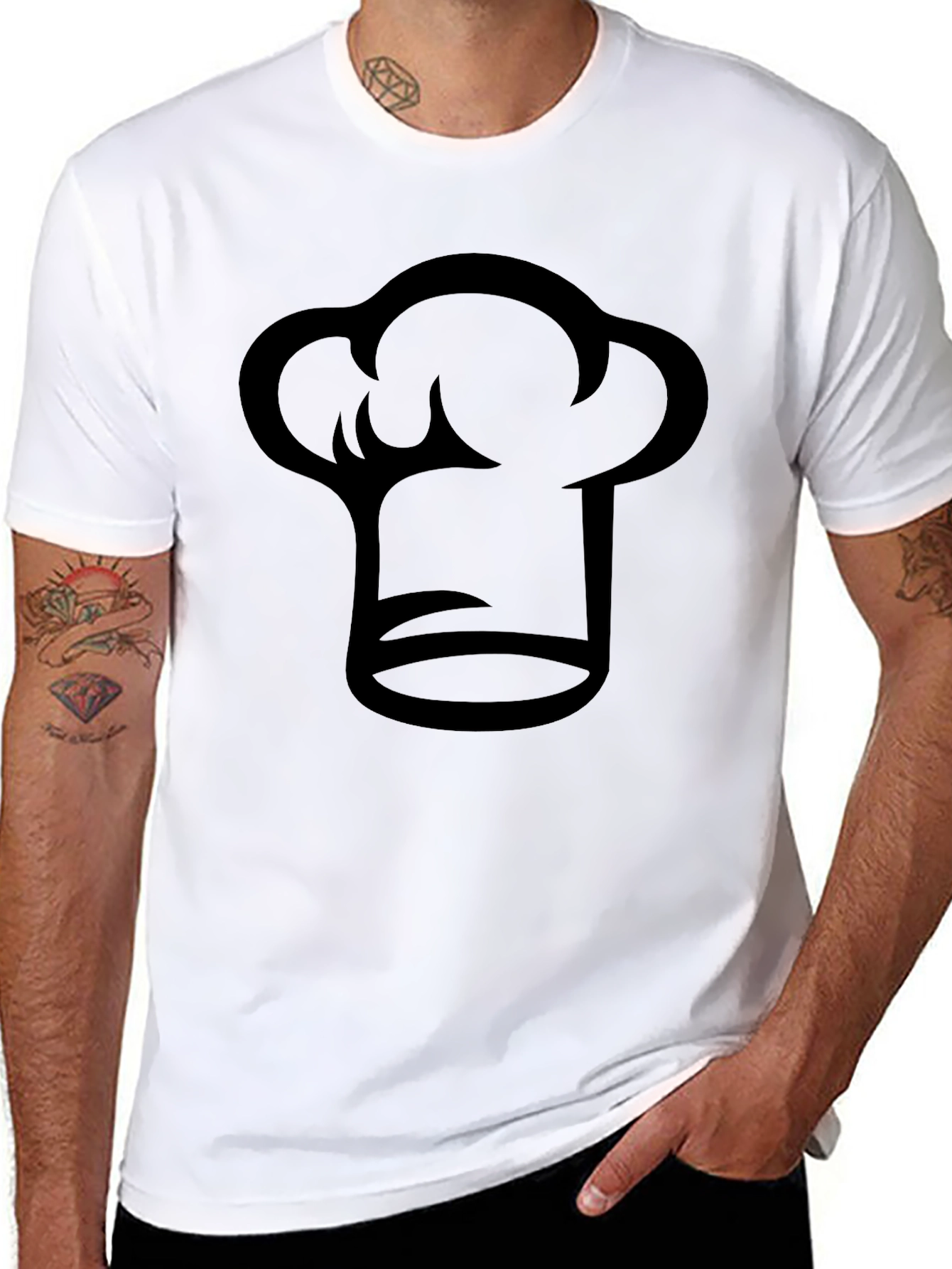 Chef Hat Graphic Black T-Shirt - Culinary Tee