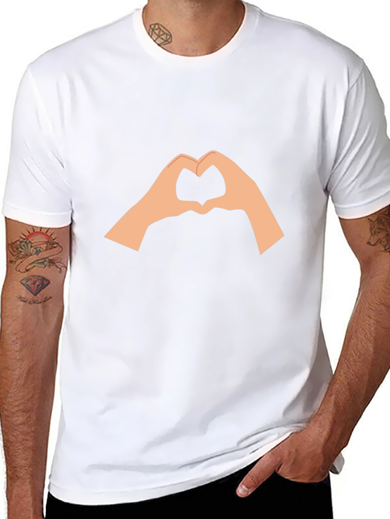 Heart Hands Graphic T-Shirt - Black