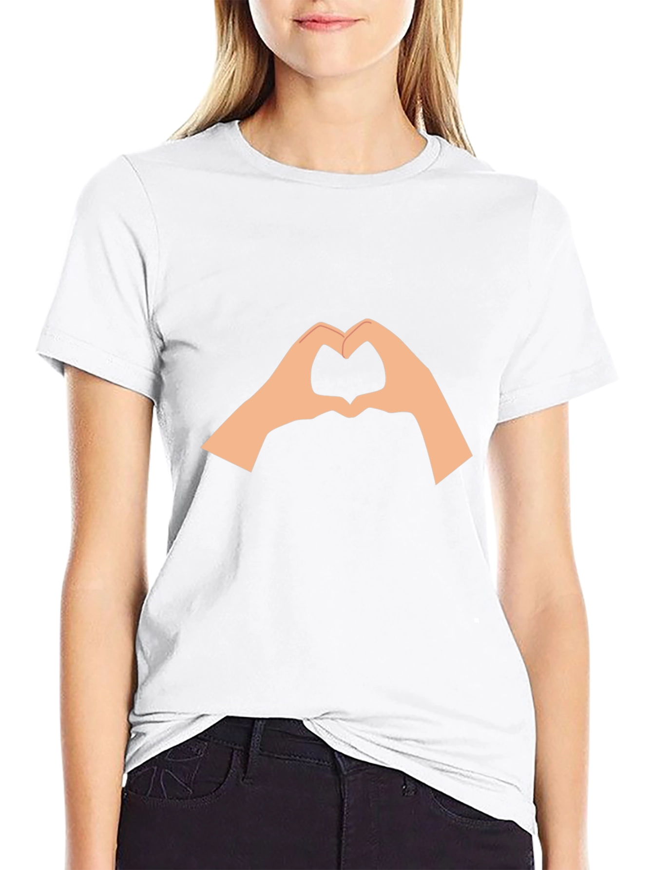 Heart Hands Graphic T-Shirt - Black