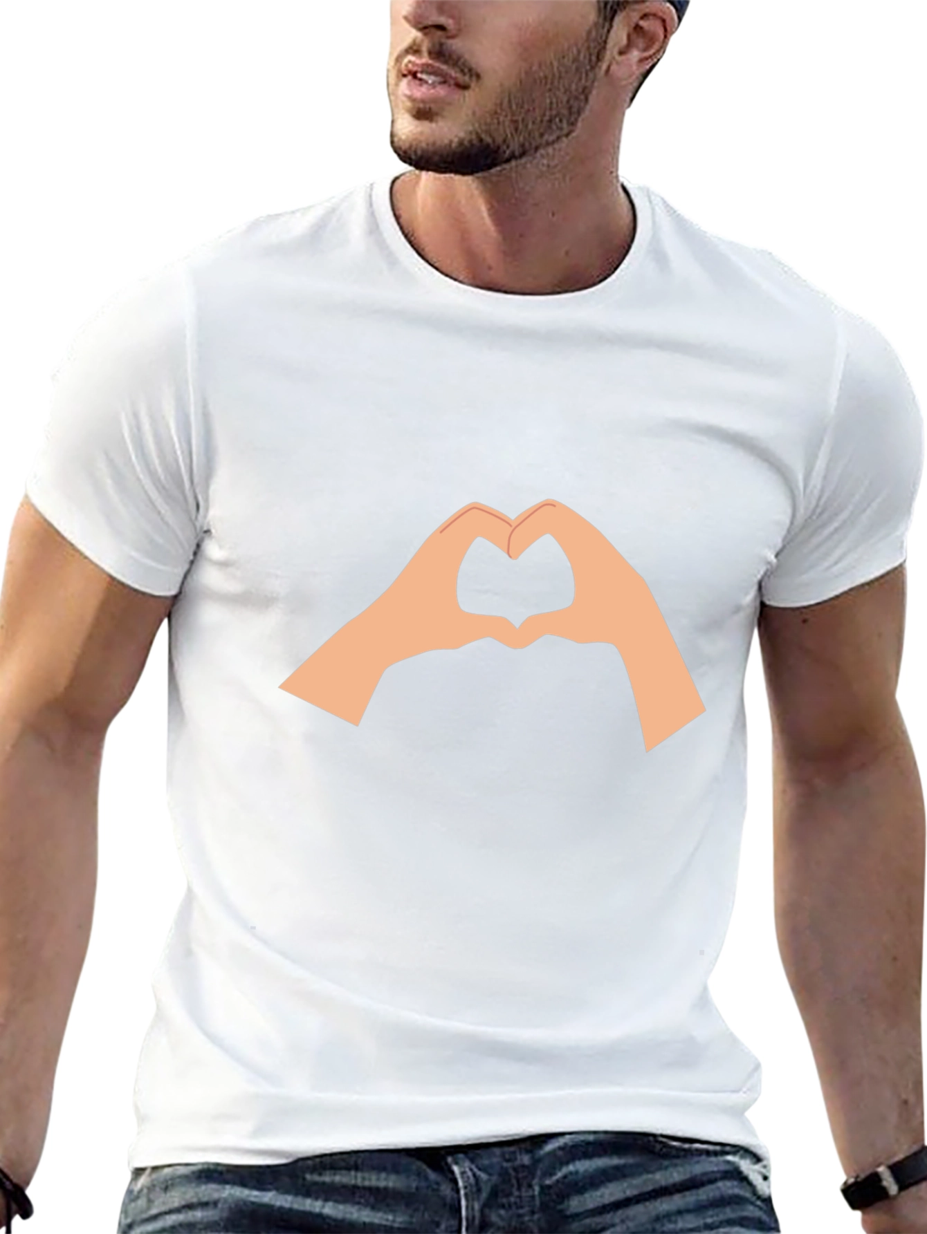 Heart Hands Graphic T-Shirt - Black