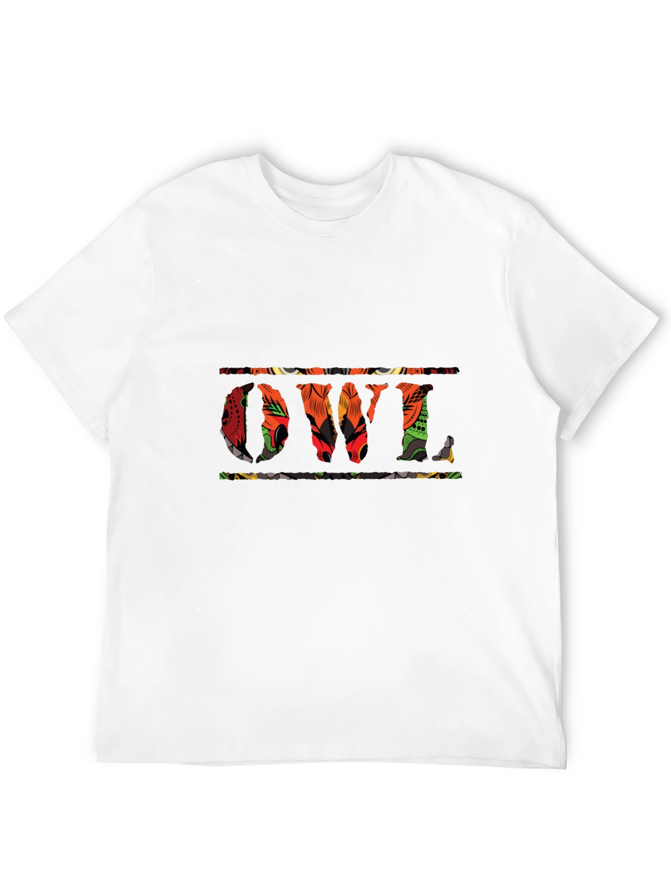 Owl Patterned Black T-Shirt