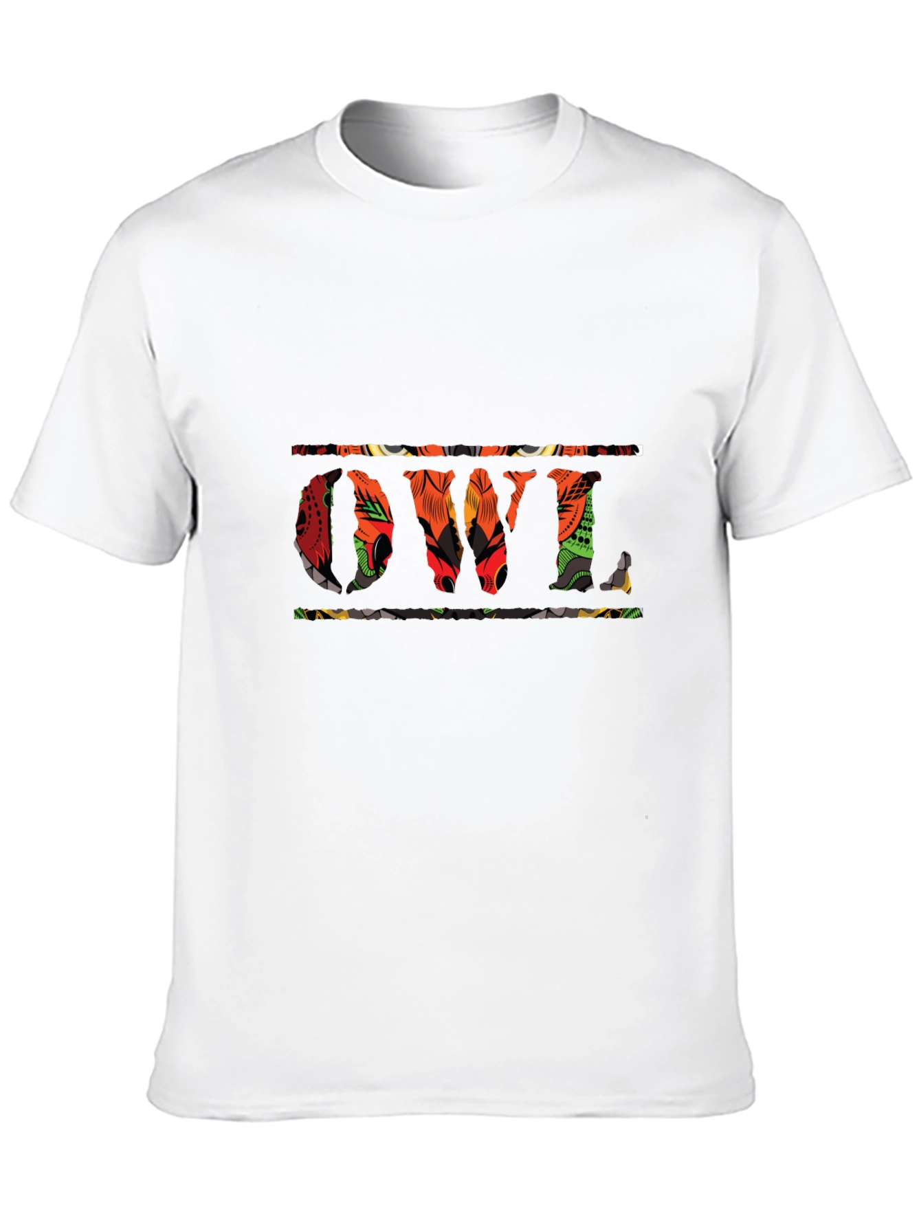 Owl Patterned Black T-Shirt
