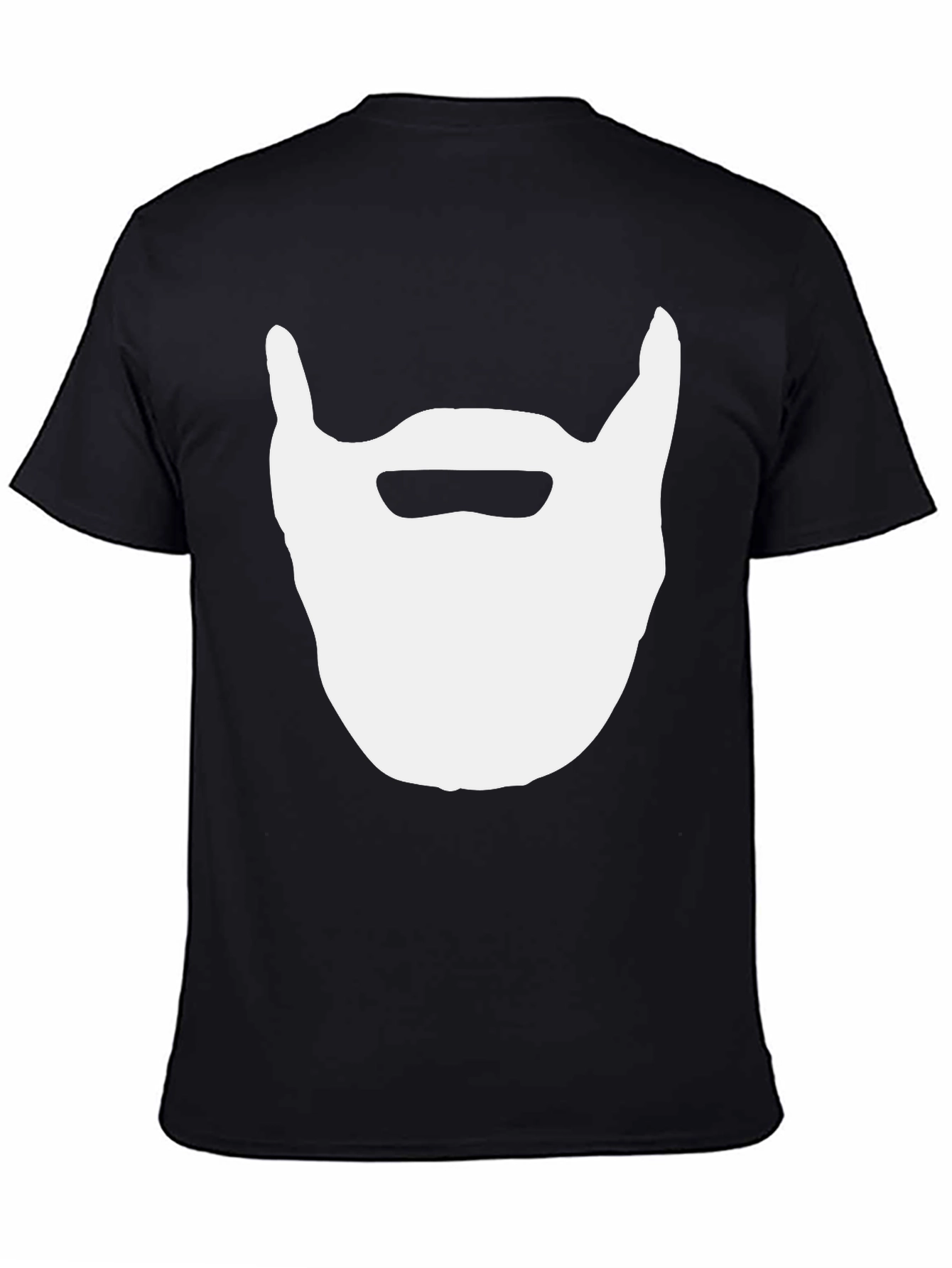 Beard Graphic Tee - Black Cotton Casual Top
