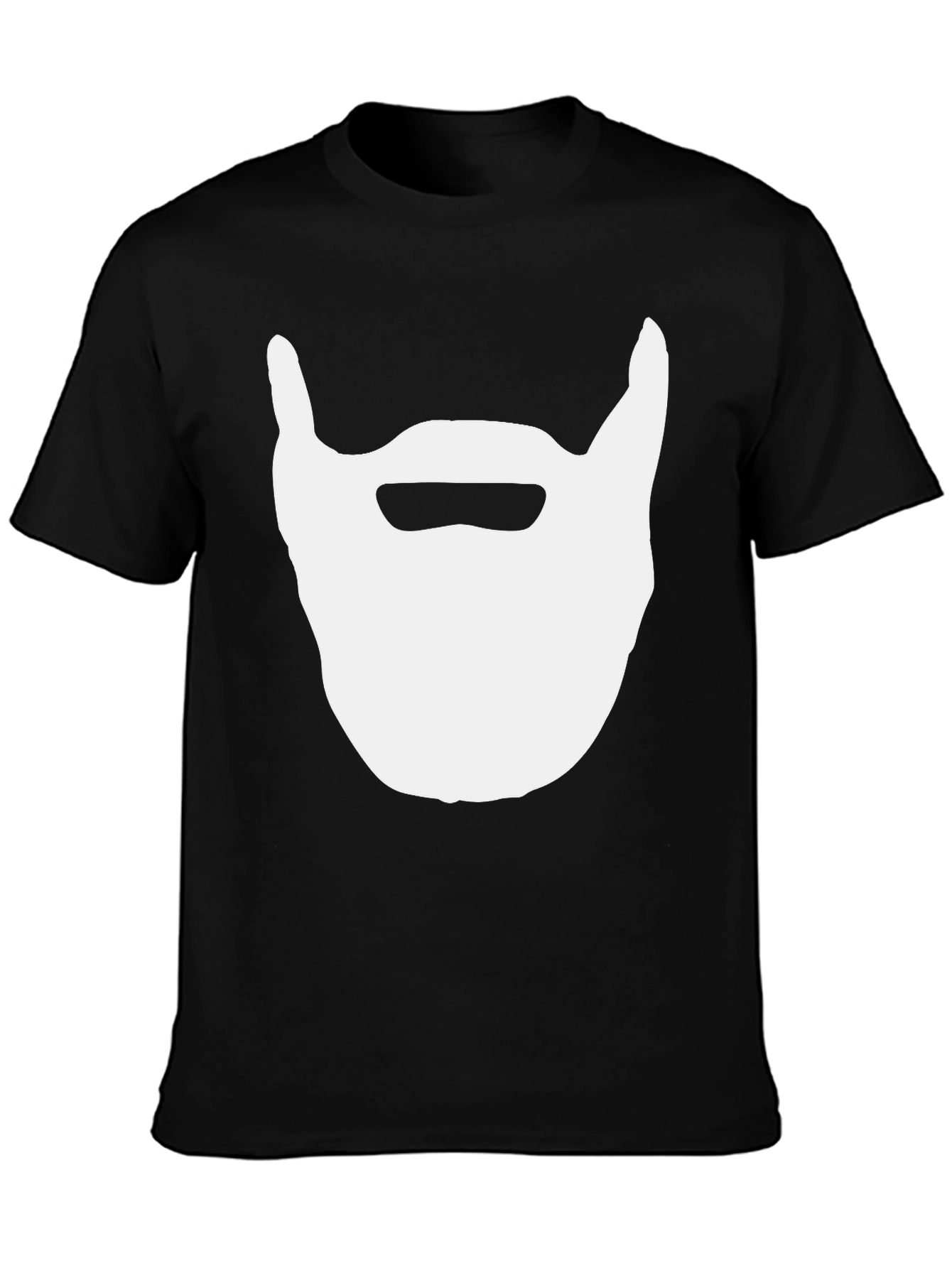 Beard Graphic Tee - Black Cotton Casual Top