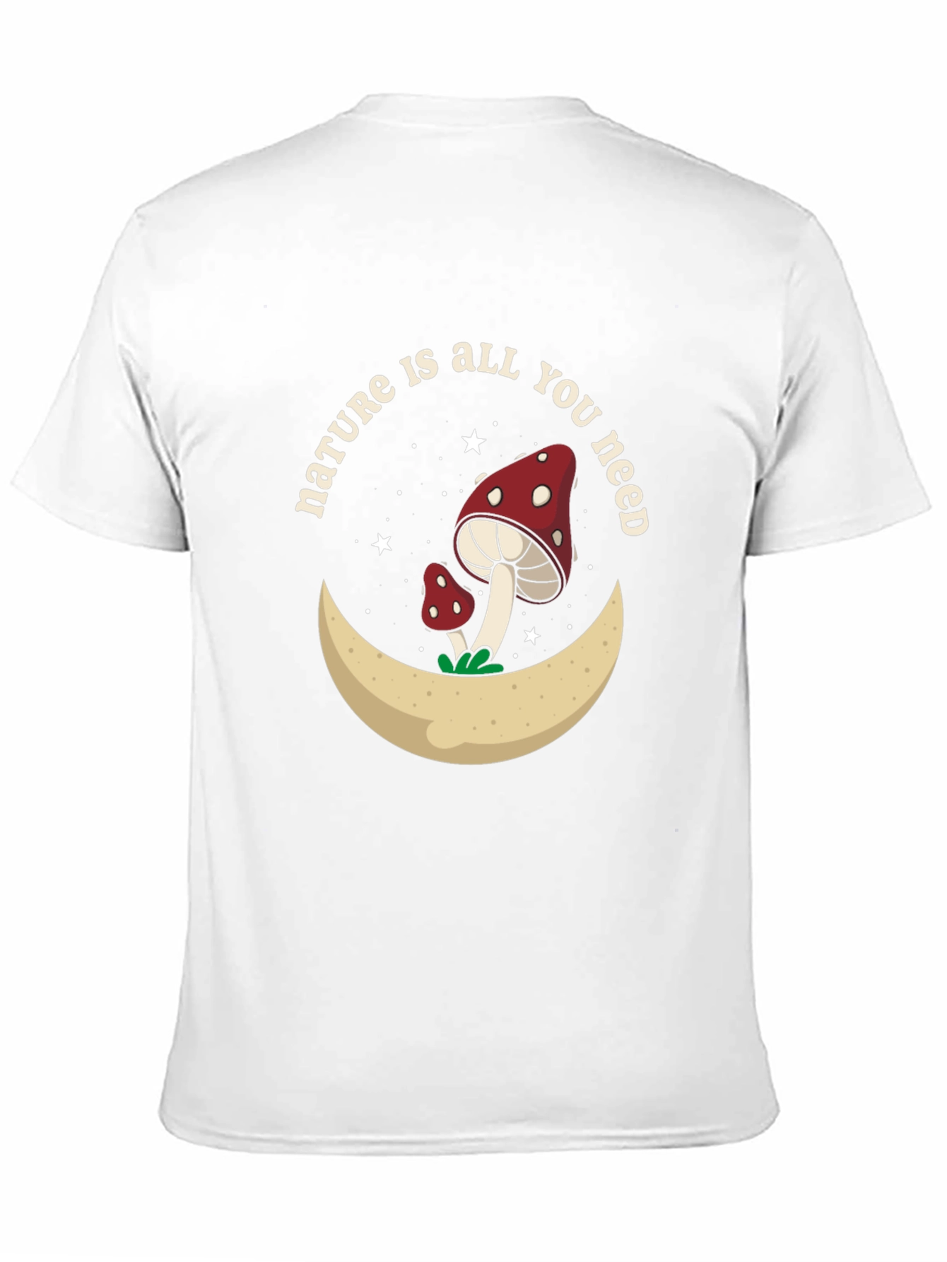 Nature Is All You Need Mushroom Moon Graphic Tee