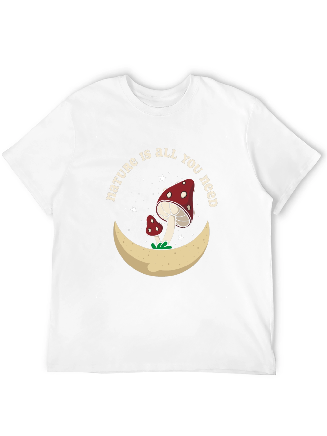 Nature Is All You Need Mushroom Moon Graphic Tee