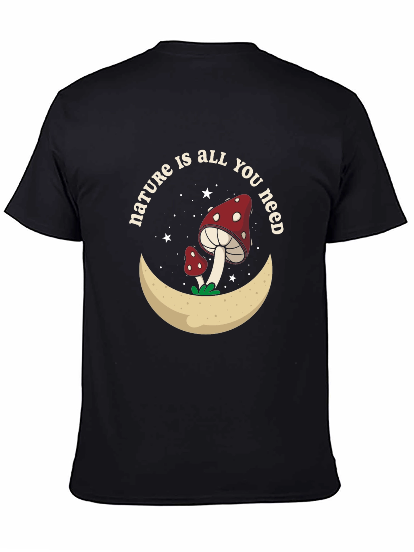 Nature Is All You Need Mushroom Moon Graphic Tee