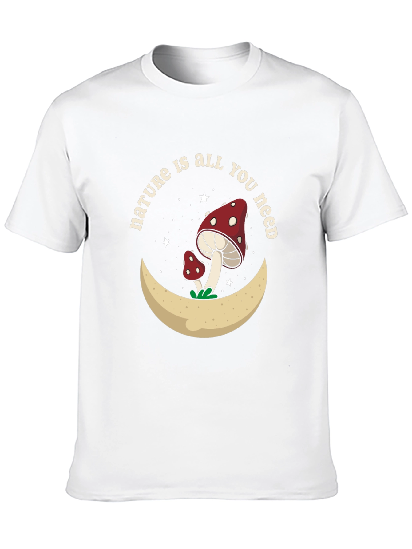 Nature Is All You Need Mushroom Moon Graphic Tee