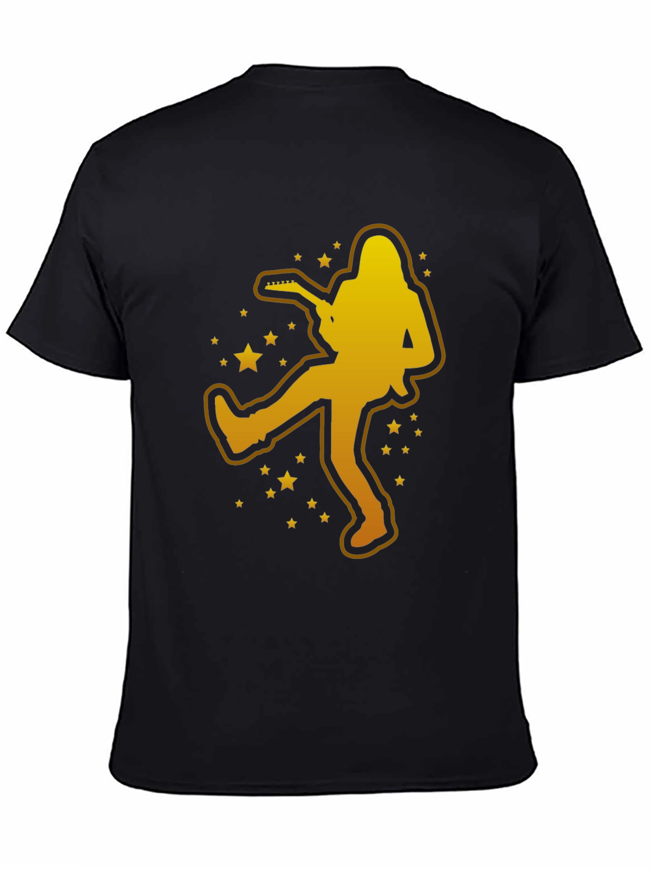 Rockstar Graphic Tee - Gold Silhouette Guitar Player