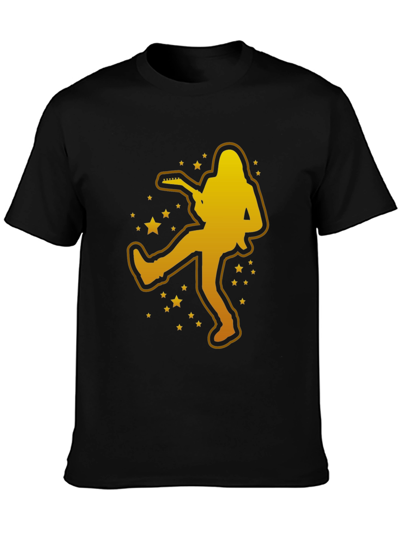 Rockstar Graphic Tee - Gold Silhouette Guitar Player
