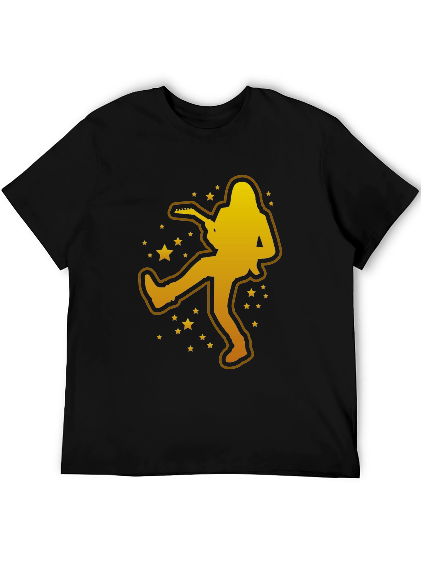 Rockstar Graphic Tee - Gold Silhouette Guitar Player