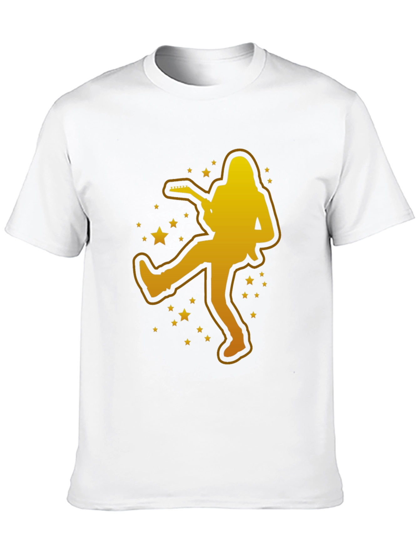 Rockstar Graphic Tee - Gold Silhouette Guitar Player
