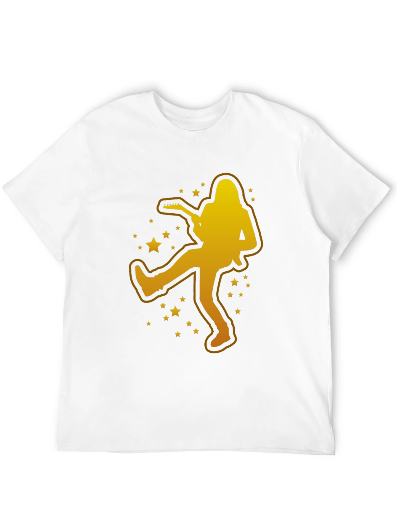 Rockstar Graphic Tee - Gold Silhouette Guitar Player