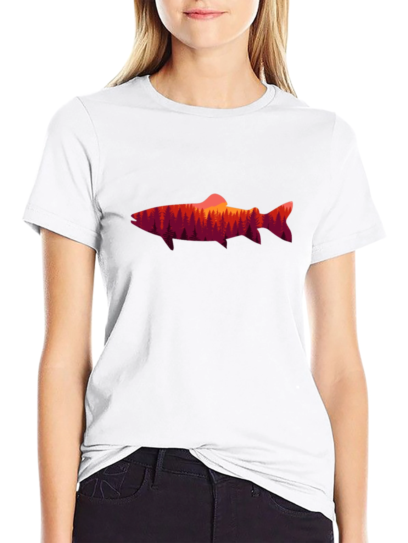 Nature Fish Graphic T-Shirt - Black Cotton Tee