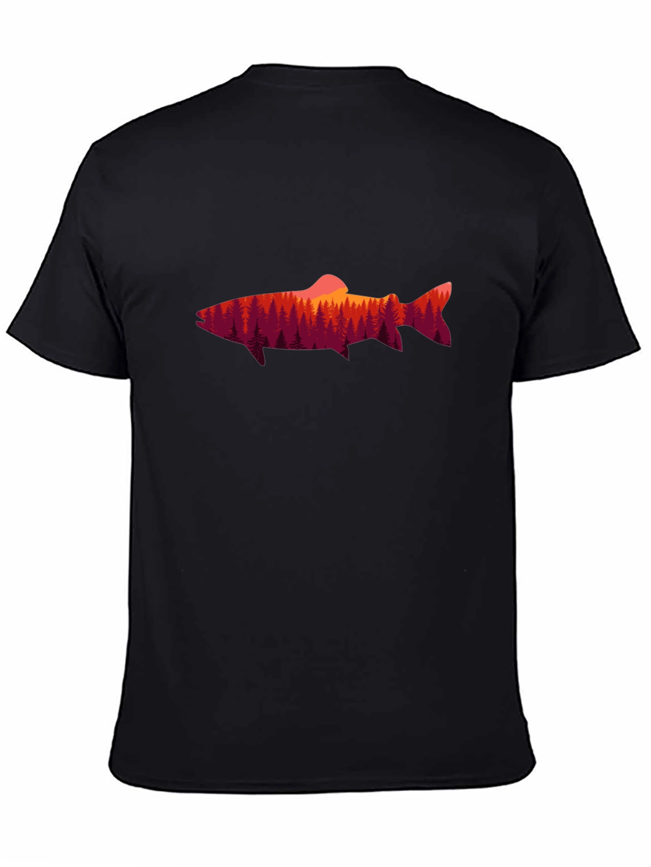 Nature Fish Graphic T-Shirt - Black Cotton Tee