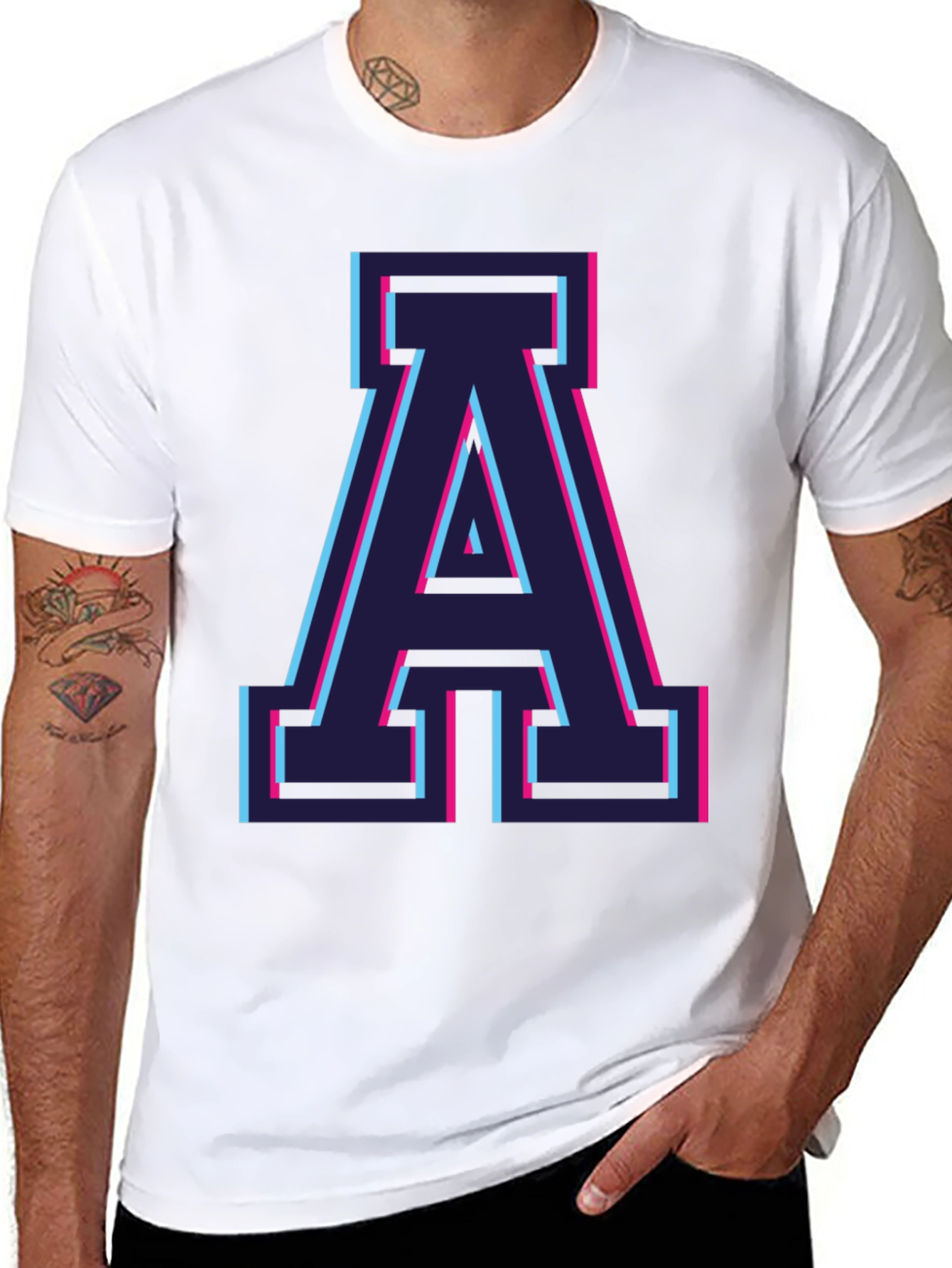 Retro A Letter T-Shirt