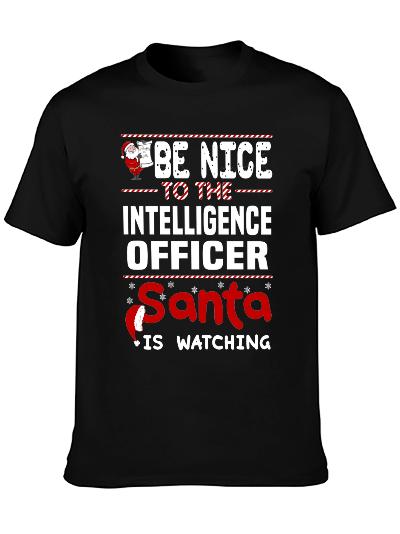 Intelligence Officer Santa Watching Christmas T-Shirt