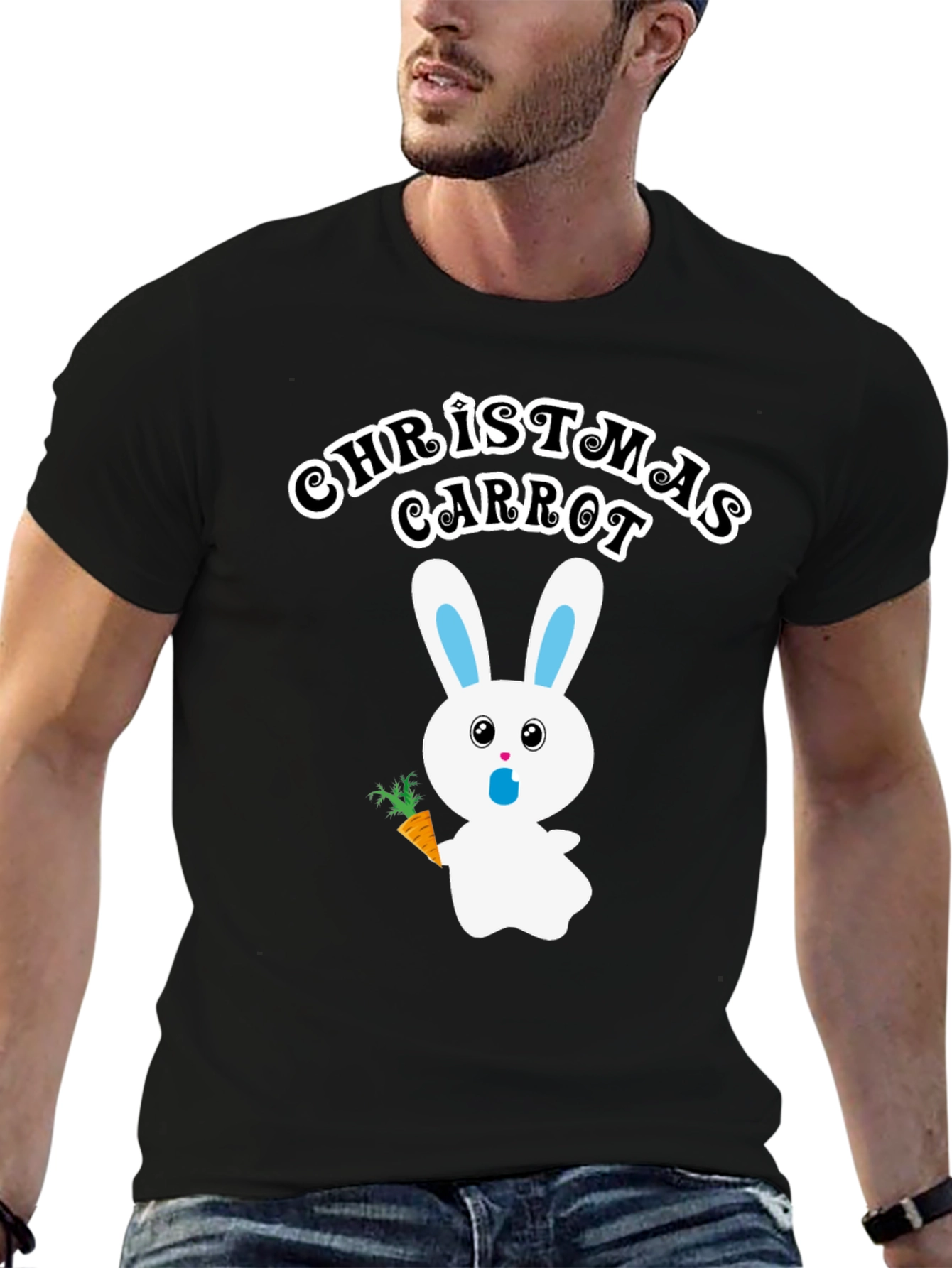 Christmas Carrot Bunny Graphic T-Shirt