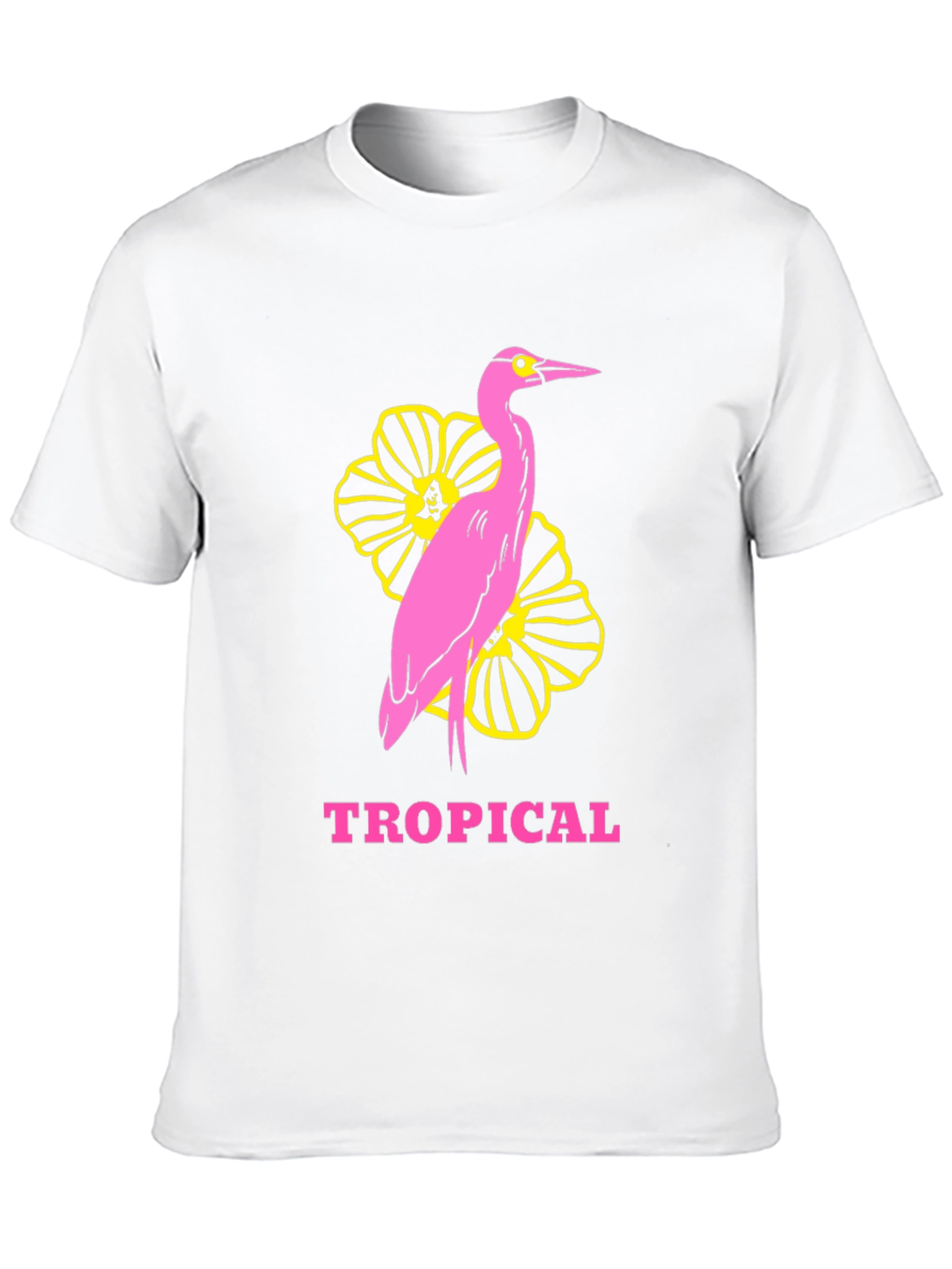Tropical Heron Graphic Tee - Black
