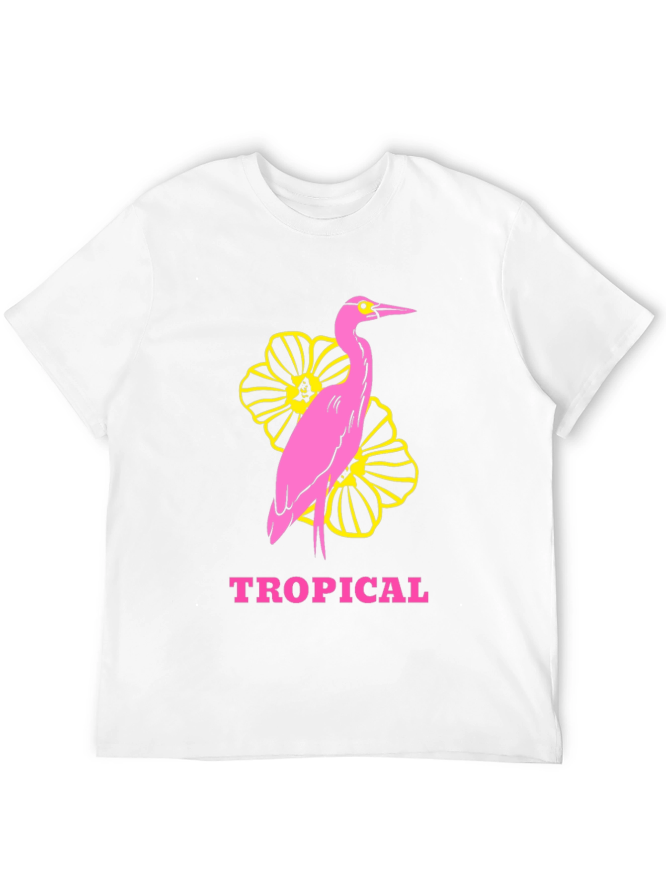 Tropical Heron Graphic Tee - Black