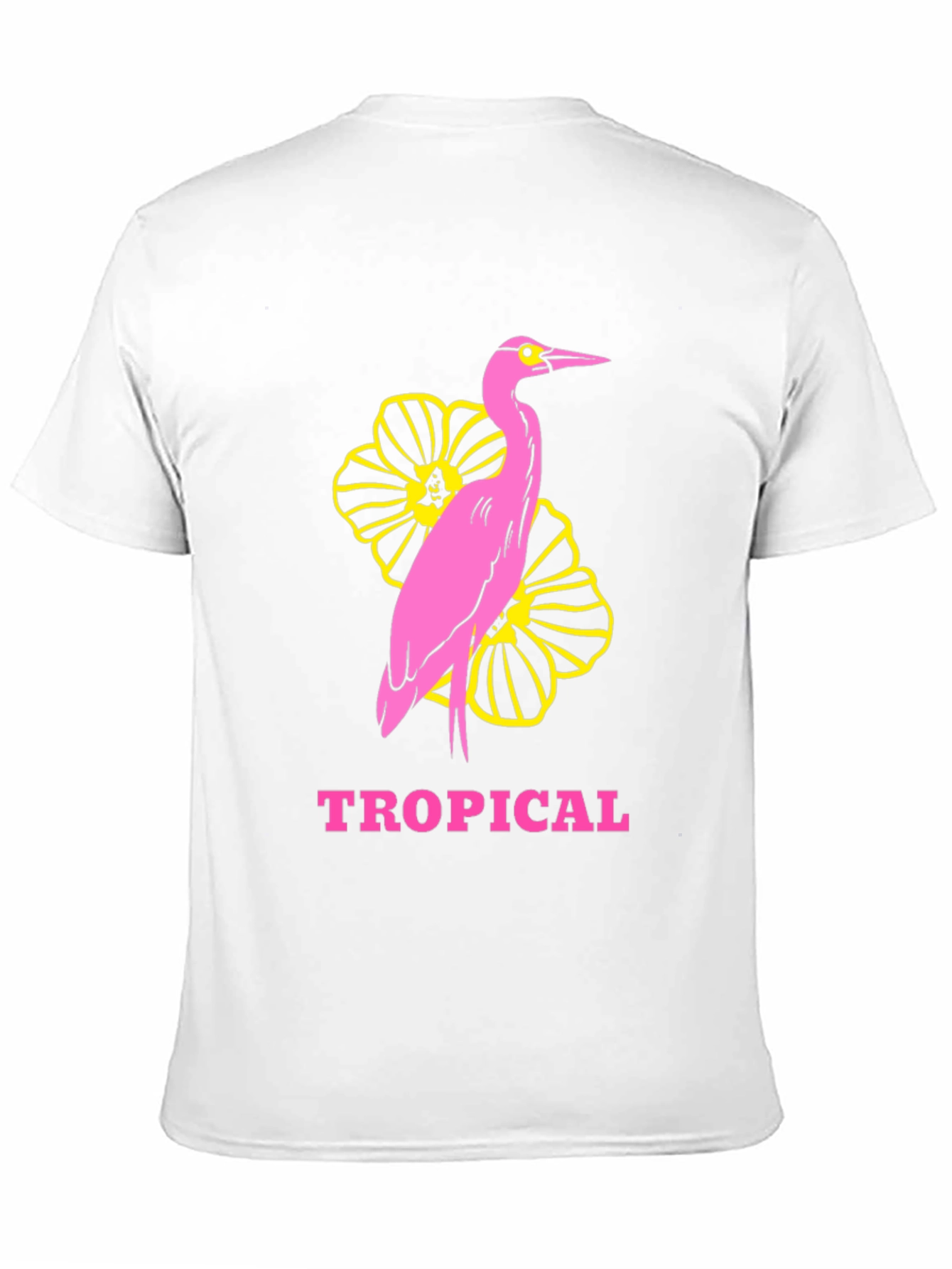 Tropical Heron Graphic Tee - Black