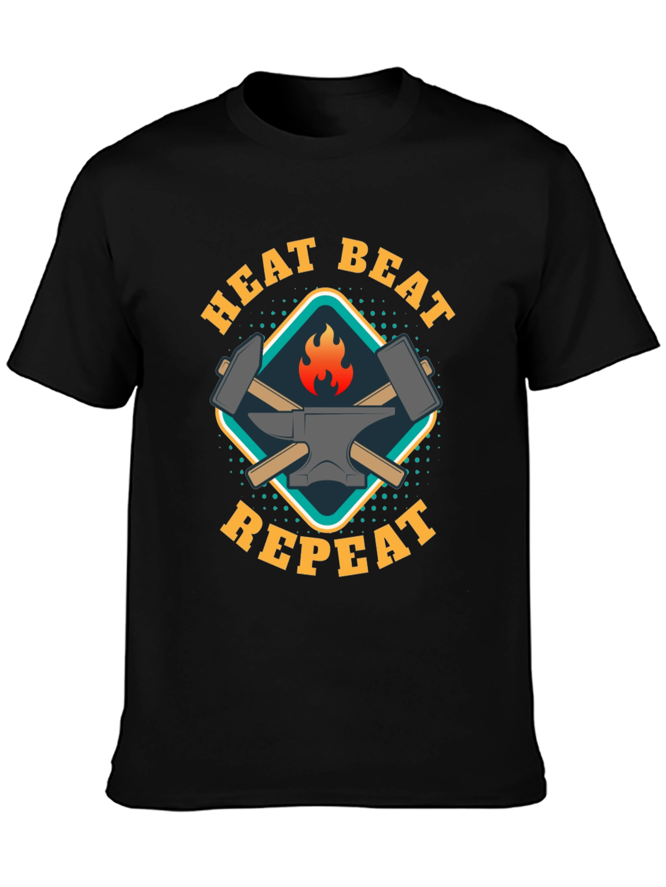 Heat Beat Repeat Black T-Shirt